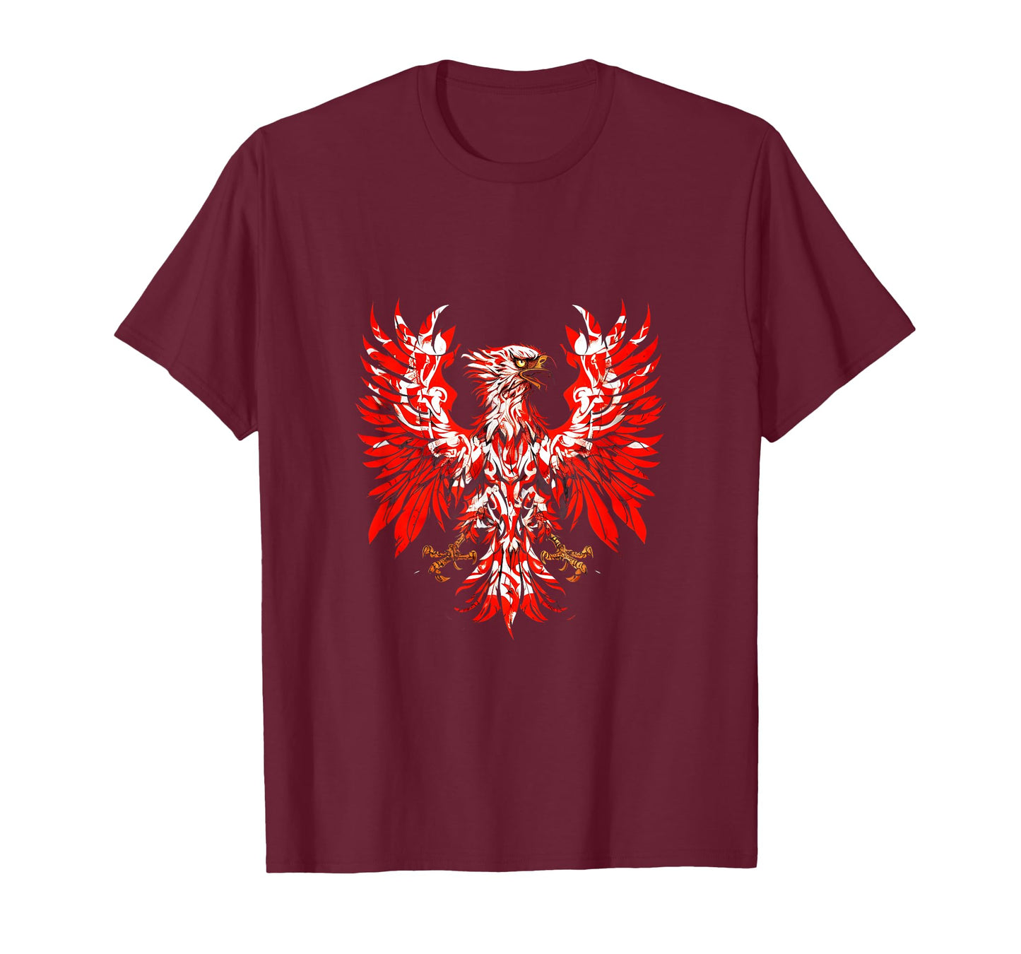 PolishDesigns Polish Eagle Poland Polska T-Shirt - Black, Small, Classic Fit, Short Sleeve, Unisex-Adult, All Ages, Polish Heritage, Flag Enthusiasts