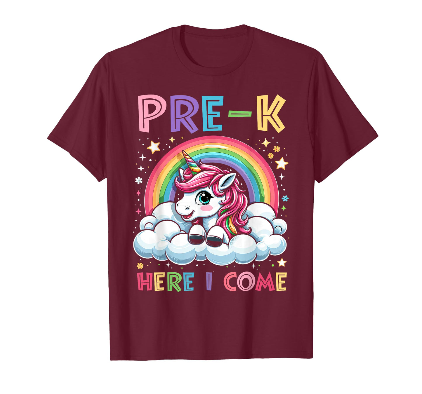 PreK Pre K Shirts For Girls Kids Unicorn Pre-K Here I Come T-Shirt