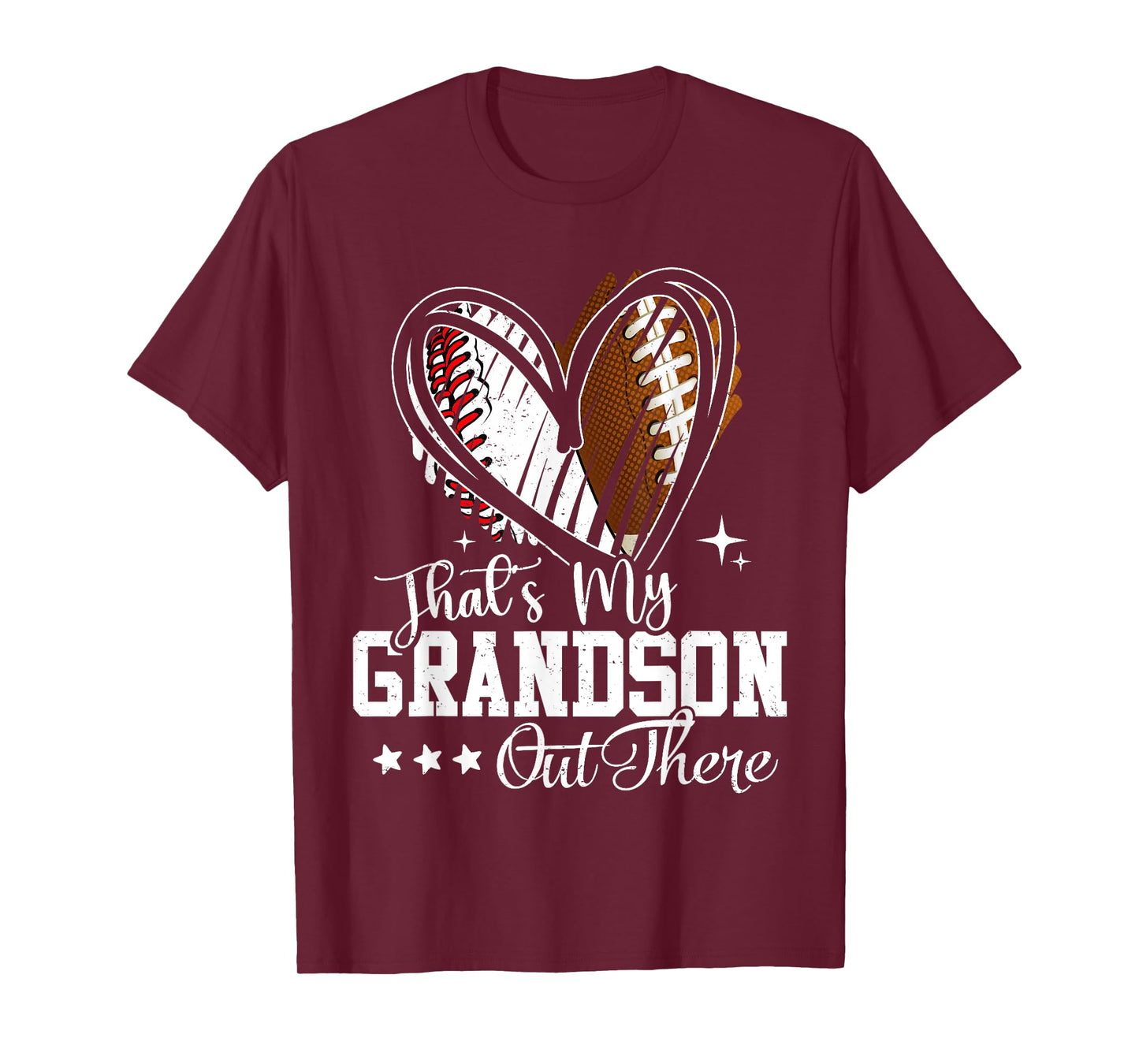 That's My Grandson Out There Baseball Football Grandma T-Shirt