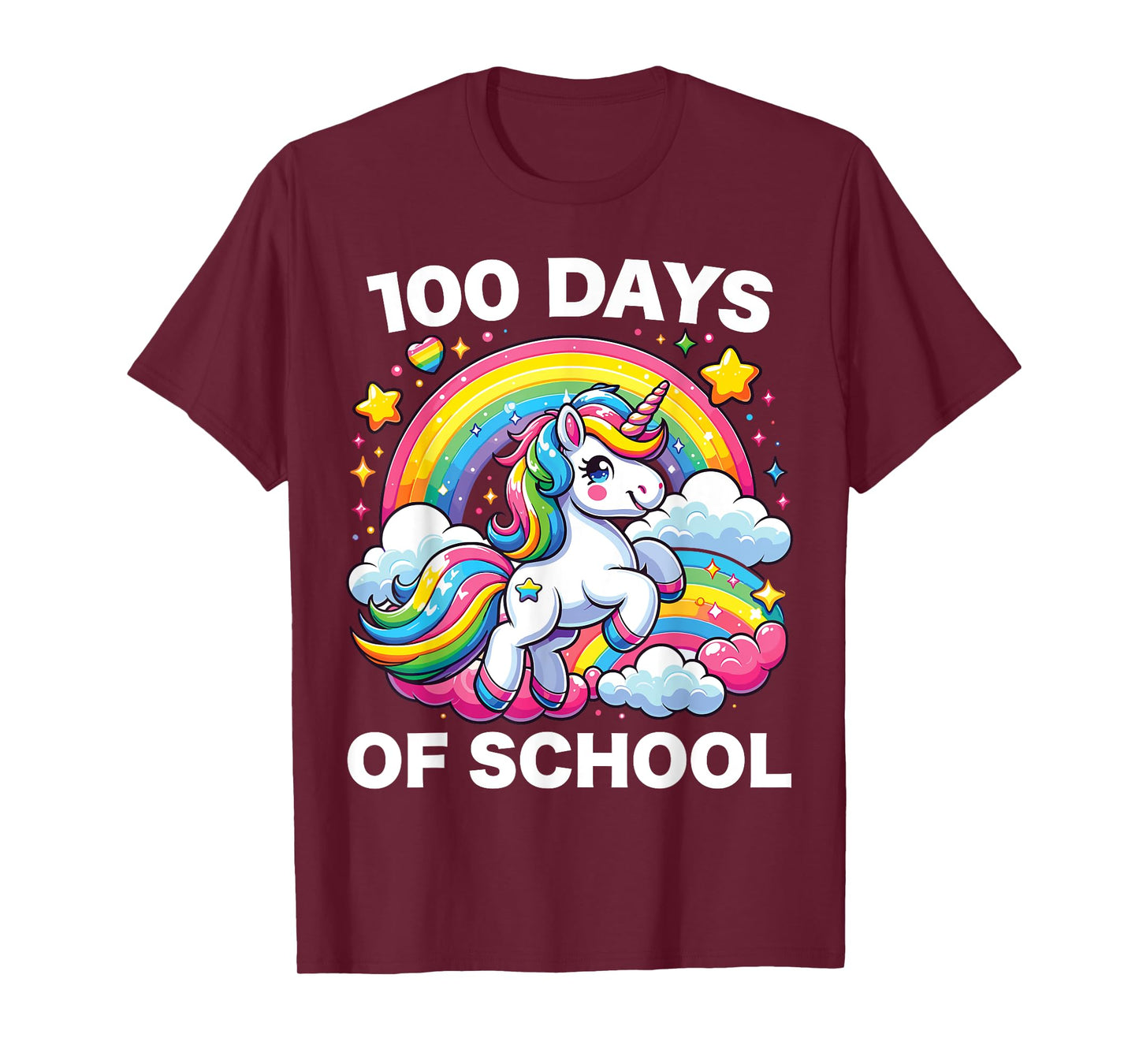 100 Days of School Unicorn Girls Teacher 100th Day of School T-Shirt