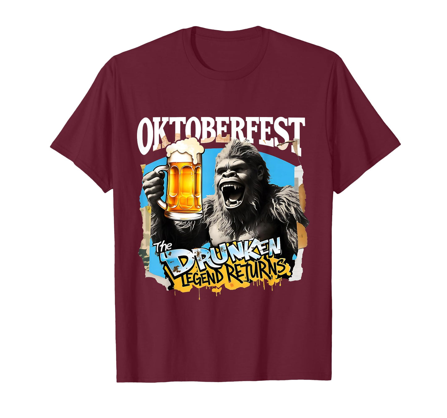 Oktoberfest Bigfoot The Drunken Legend Returns Beer Party T-Shirt