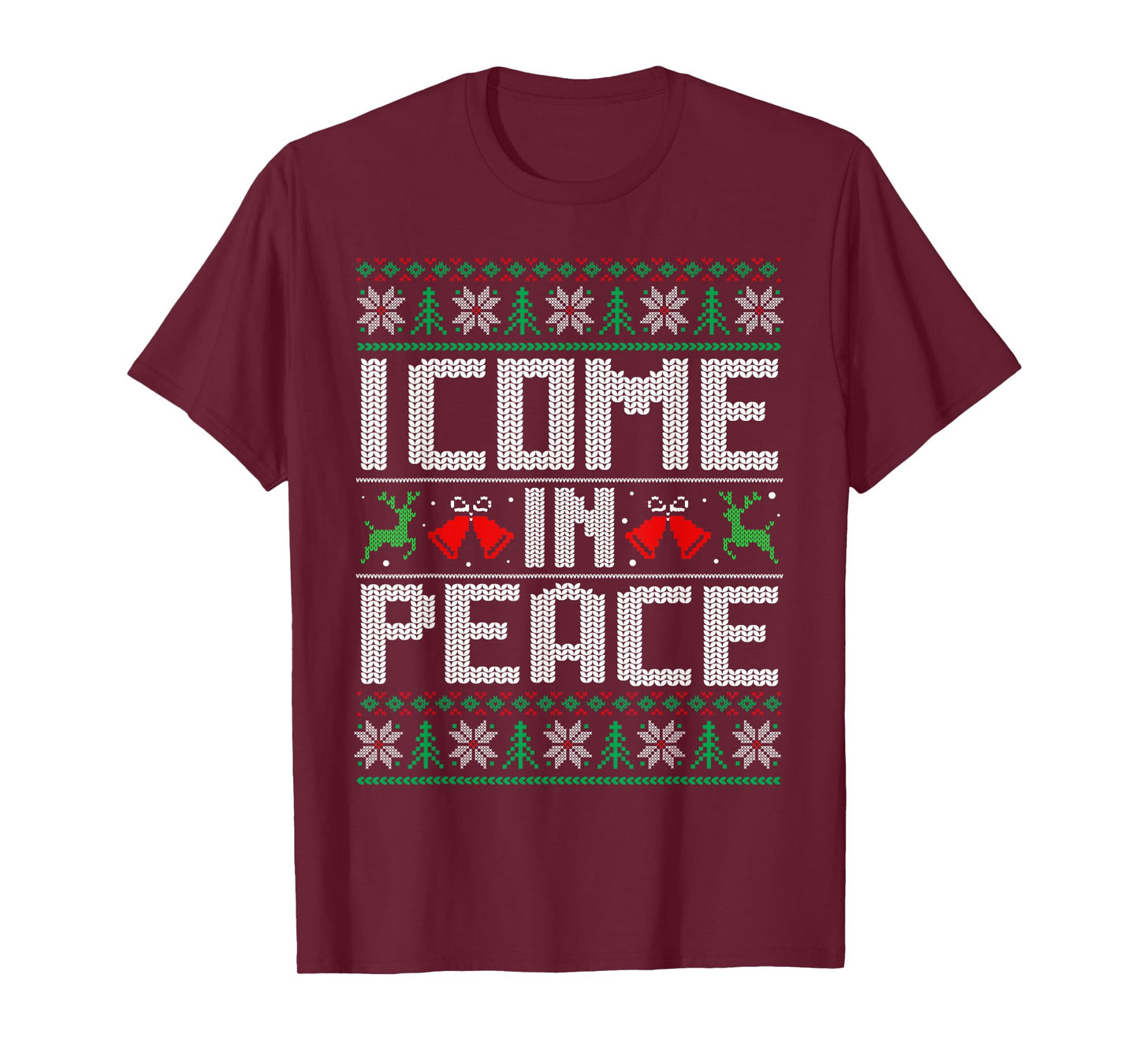 I Come In Peace - I'm Peace Couple Matching Ugly Christmas T-Shirt