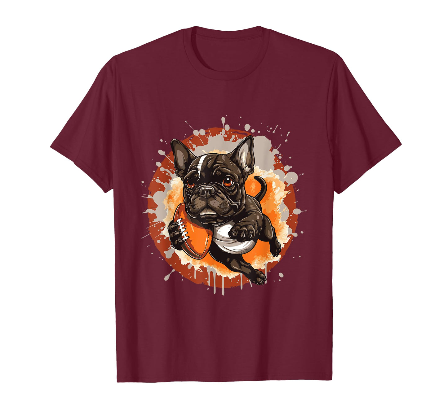 French Bulldog Dog Playing American Football T-Shirt