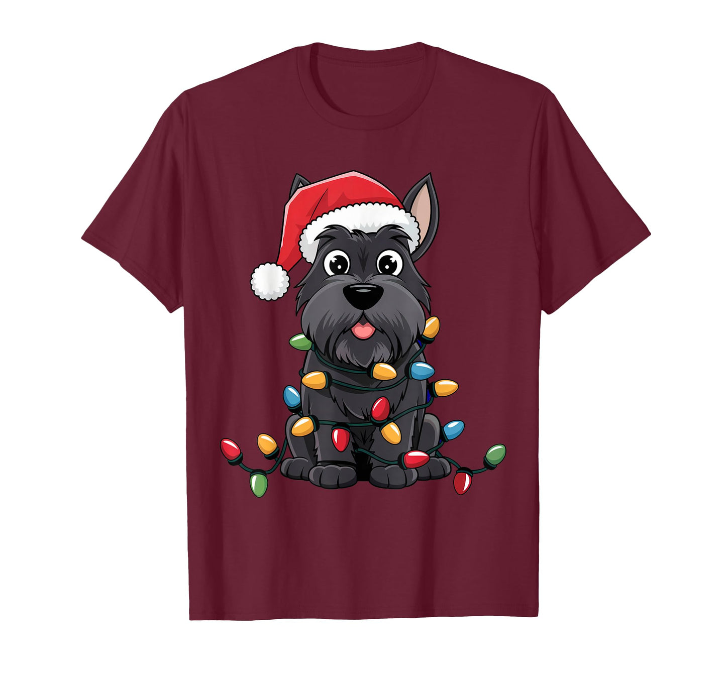 Scottish Terrier Christmas Lights Xmas Dogs Gifts Men Women T-Shirt