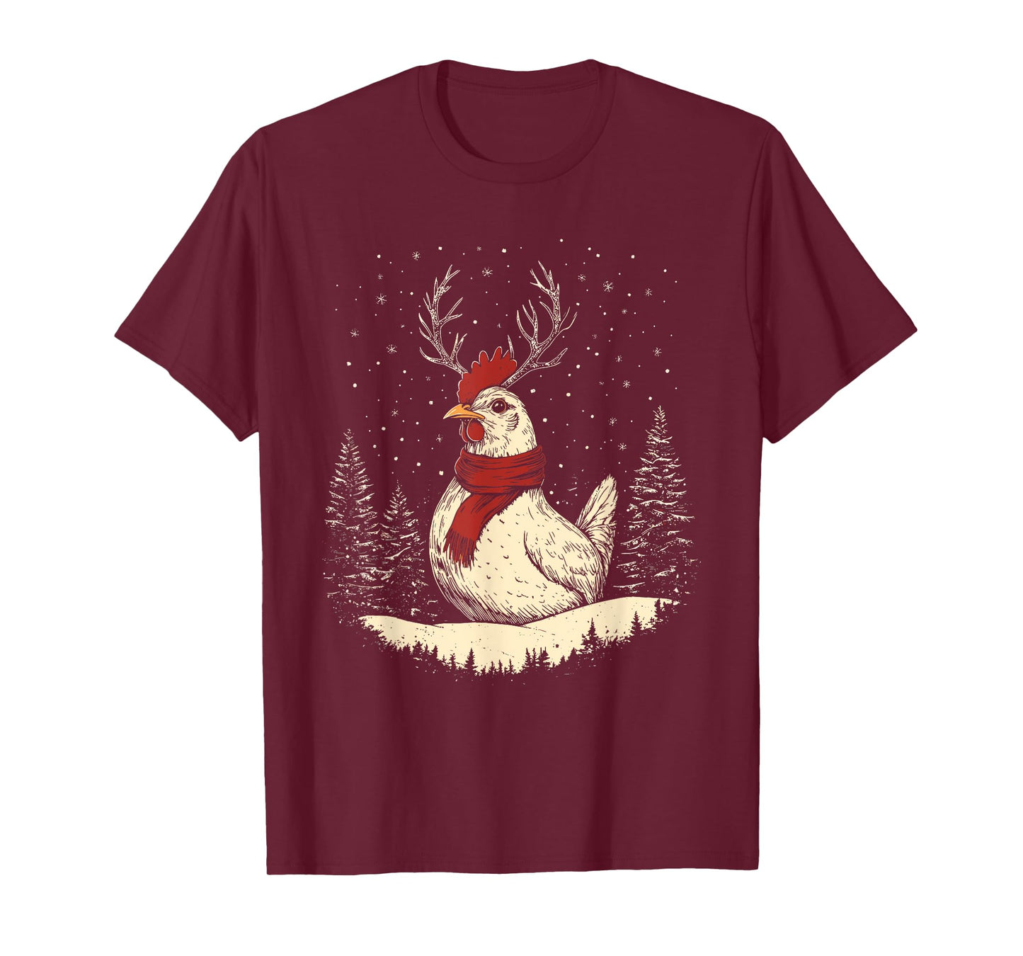 Chicken Reindeer Farmer Christmas Xmas T-Shirt
