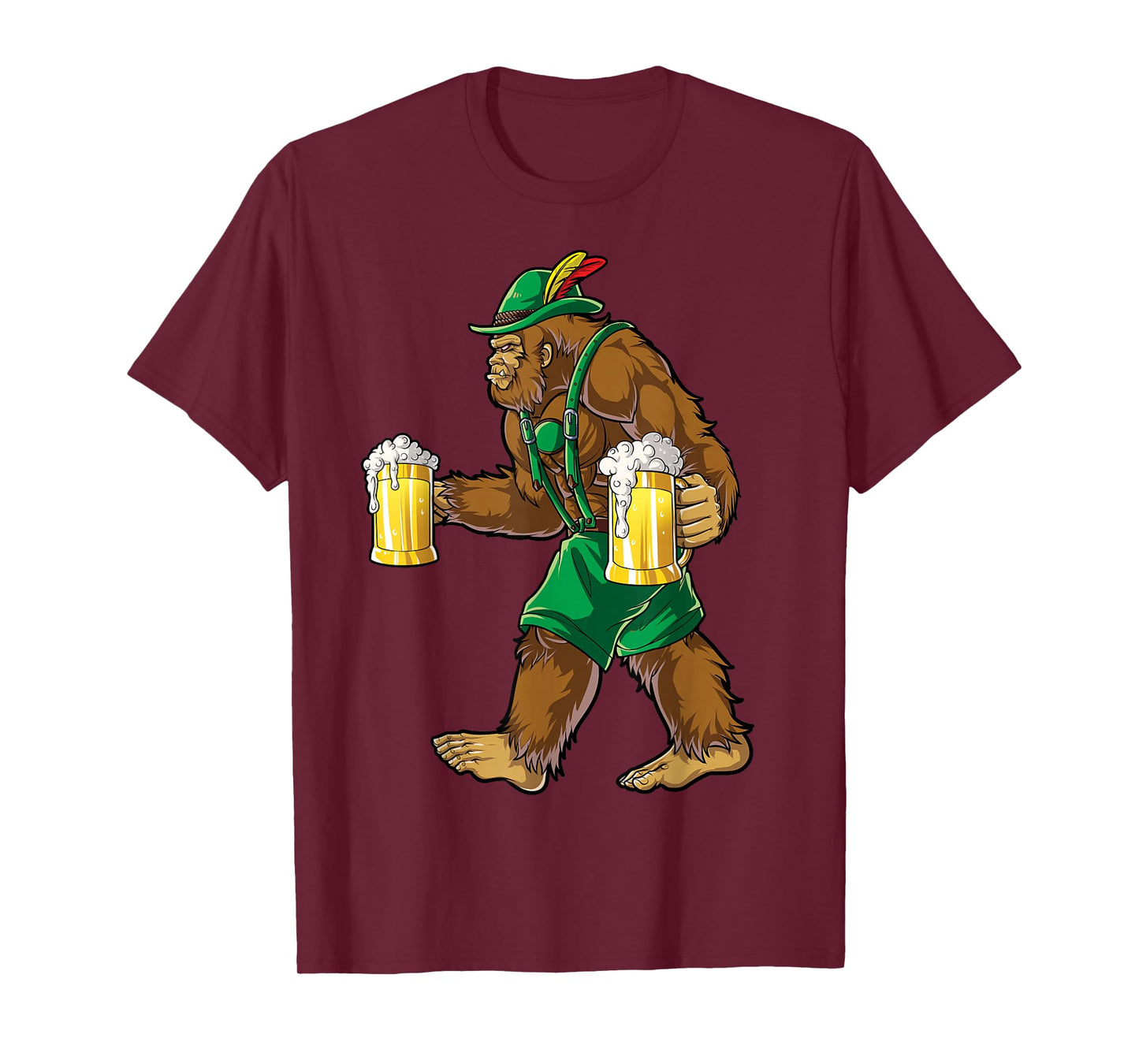 Bigfoot Lederhosen Oktoberfest Men Prost Beer Mug T-Shirt