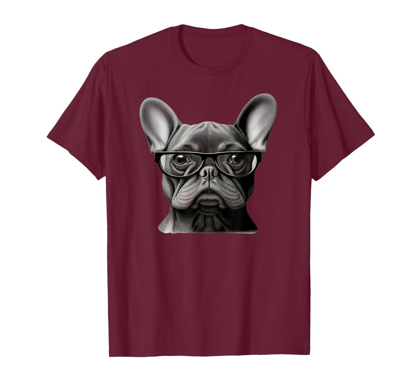 Funny French Bulldog Face Cute Frenchie Mama With Glasses Men Women Girls Kids T-Shirt