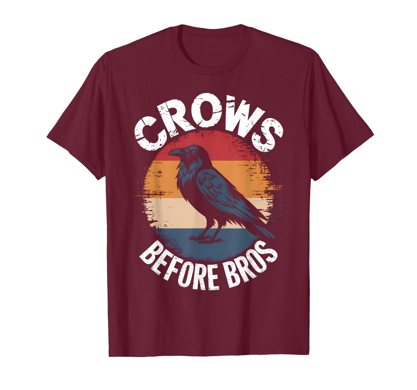 Crows Before Bros Design Dark Bird Witchcraft Retro Raven T-Shirt