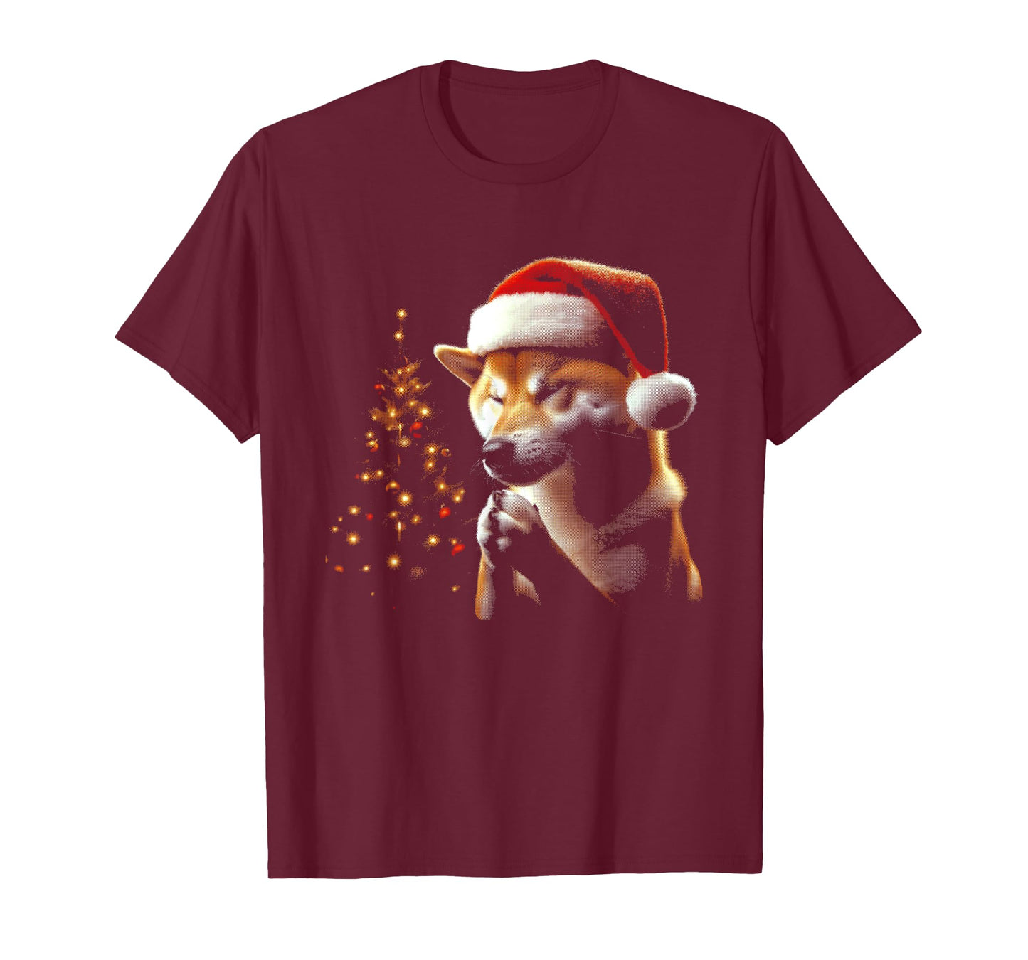 Shiba Inu Dog Santa Hat - Vintage Dog Xmas Christmas Lover Men Women Kids T-Shirt