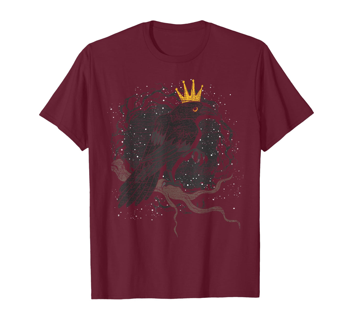 Crown Raven Creepy Night Forest Animal Gothic Bird Crow T-Shirt