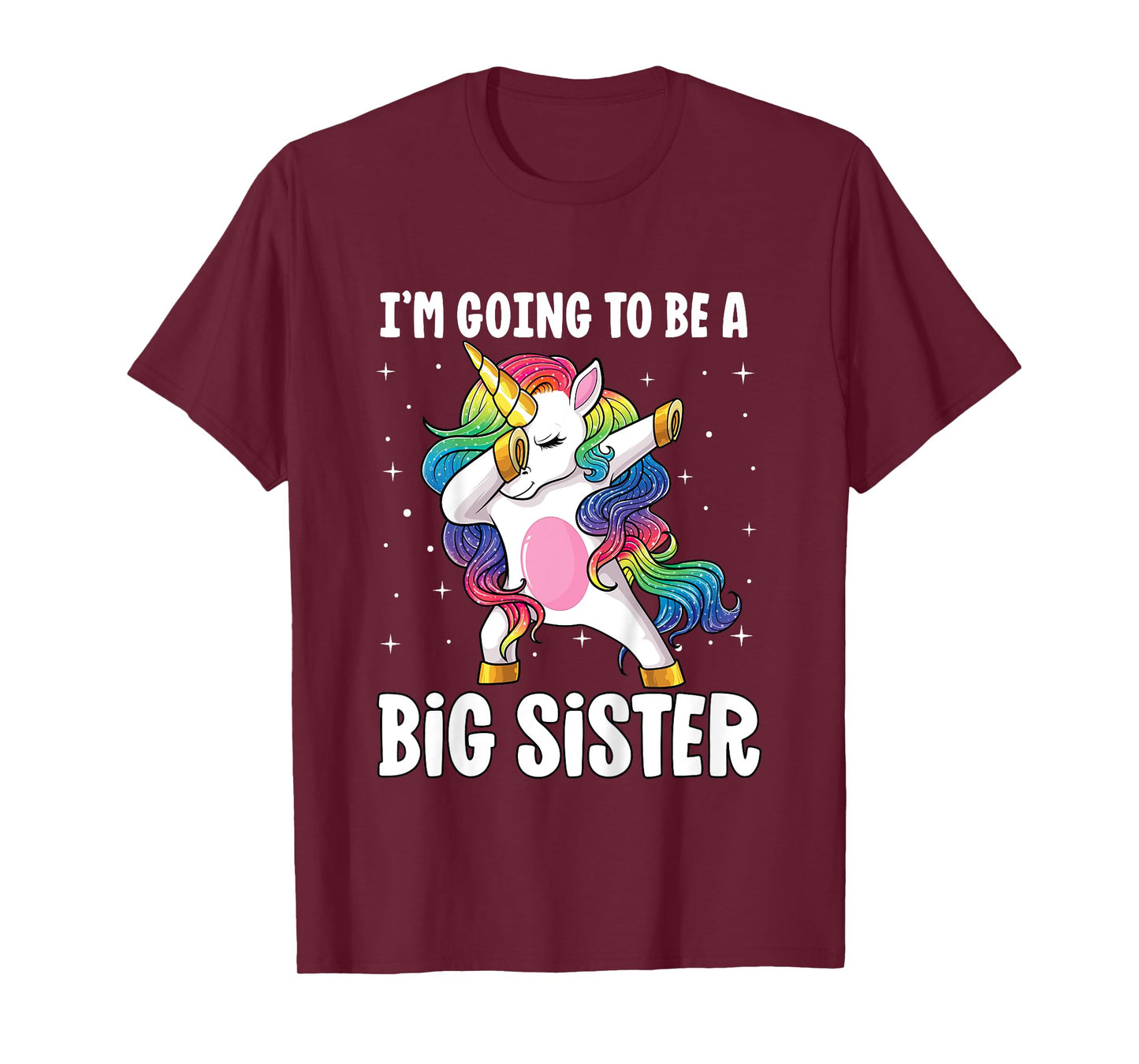 I'm Going to Be a Big Sister Girls Older Sister Dab Unicorn T-Shirt