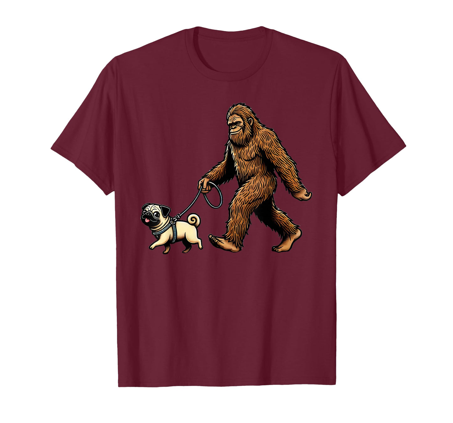 Funny Dog Pug Bigfoot Sasquatch T-Shirt