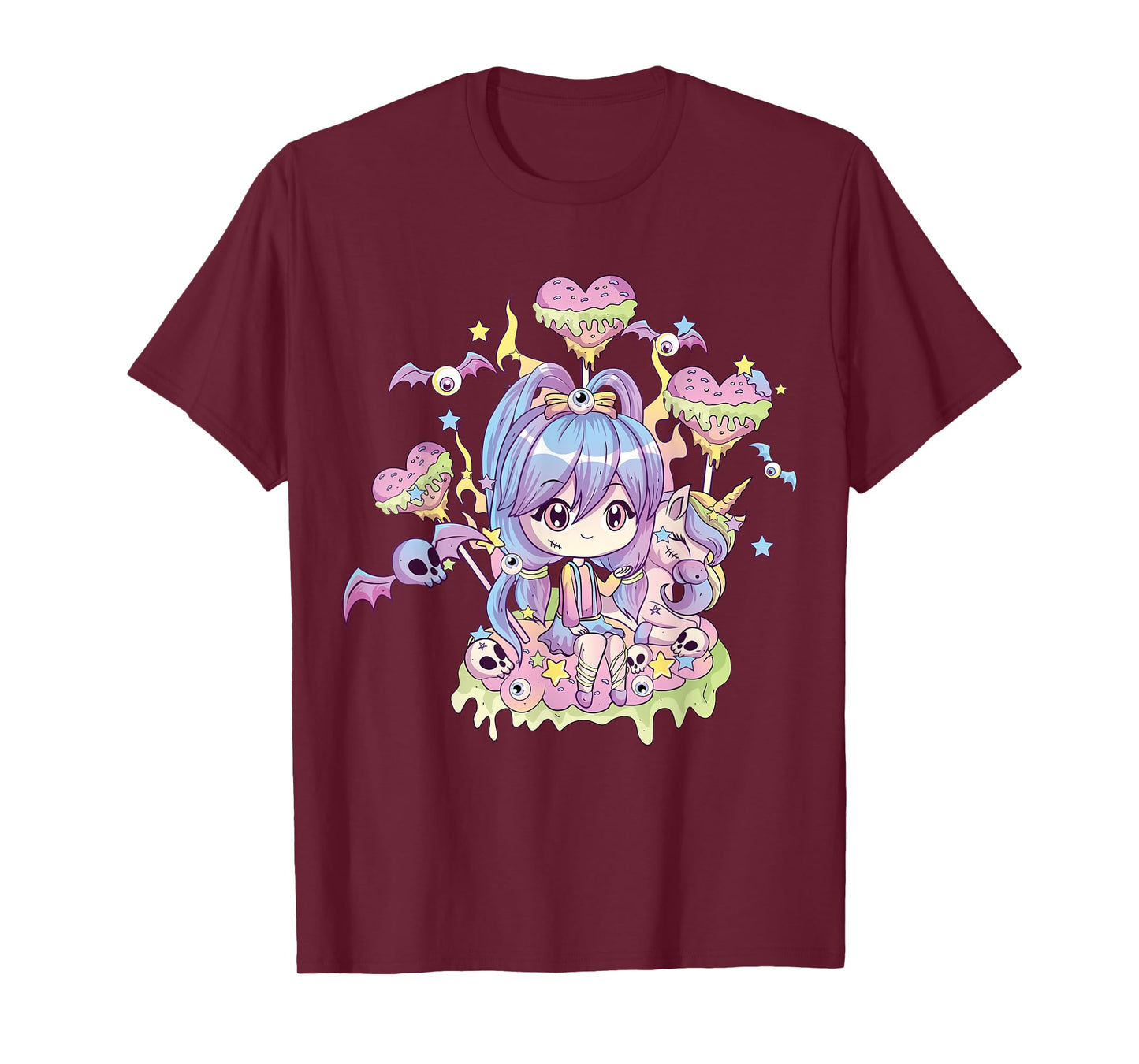 Pastel Goth Cute Creepy Girl Unicorn Kawaii Menhera Witchy T-Shirt
