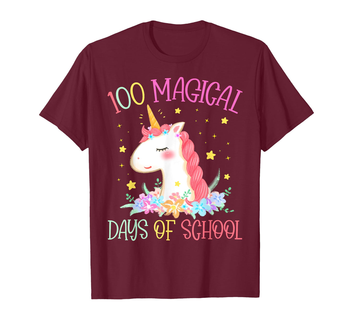 100th Day of School Unicorn 100 Magical Days Girls Teacher T-Shirt