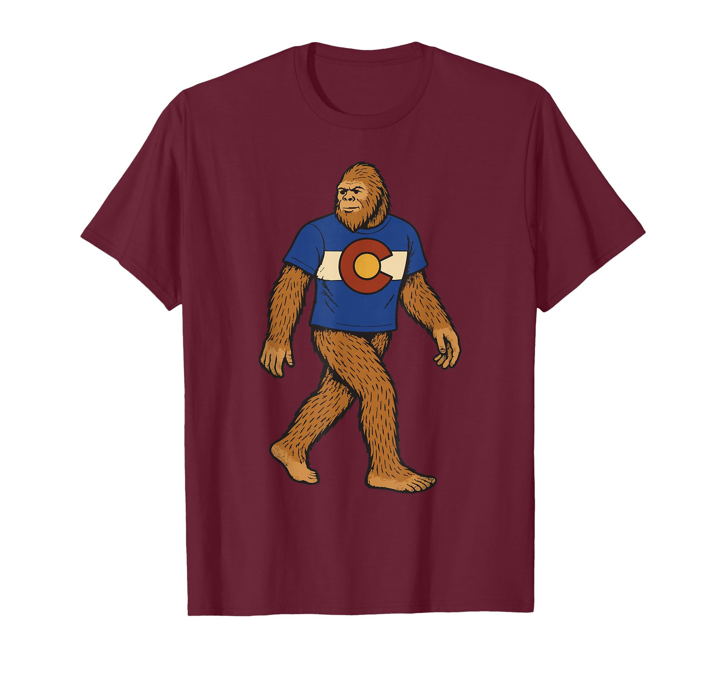 Colorado Bigfoot TShirt Funny Sasquatch Colorado Flag Tee T-Shirt