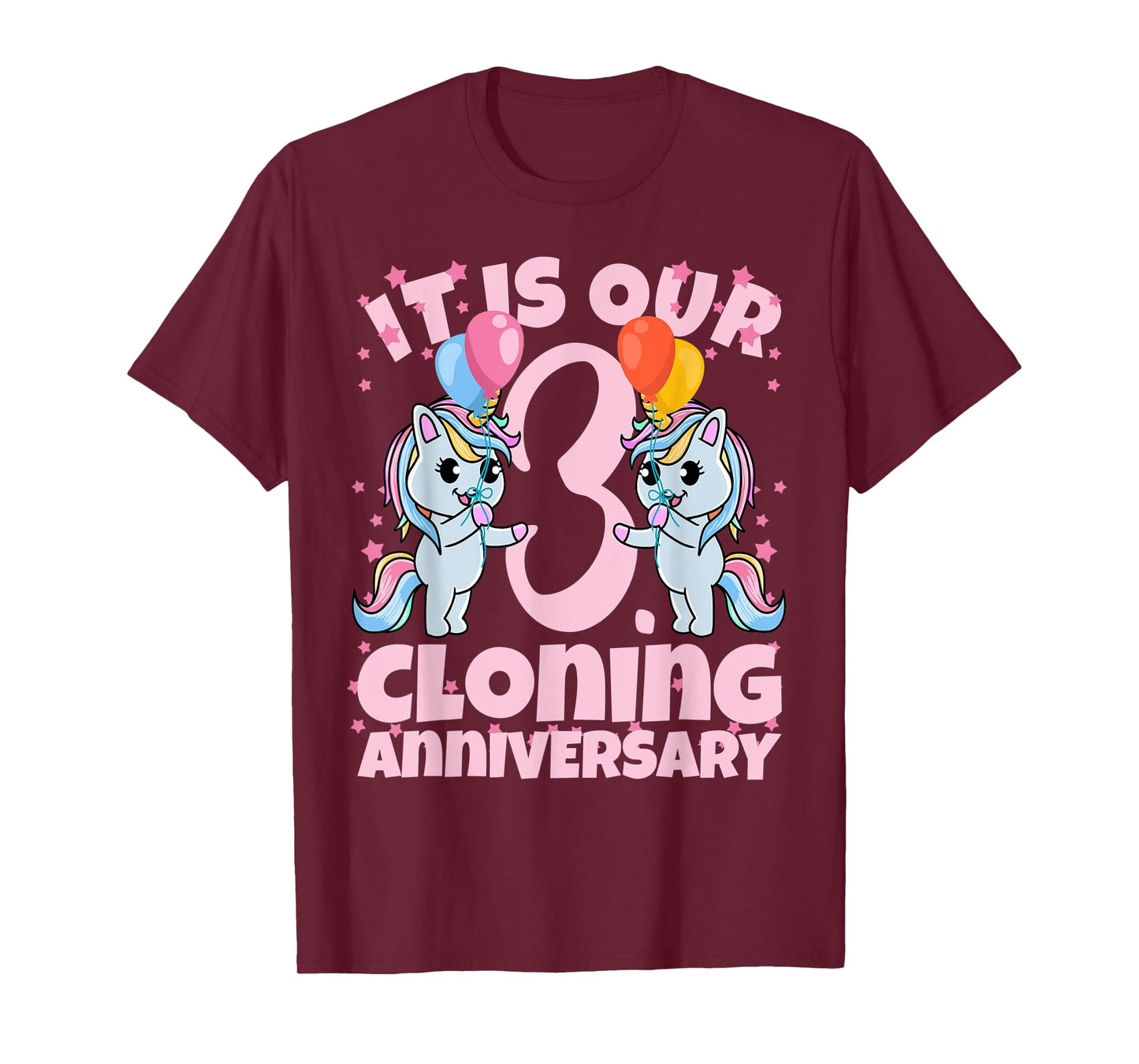 3rd Birthday Twins Girls Cloning Anniversary Sister Kids T-Shirt