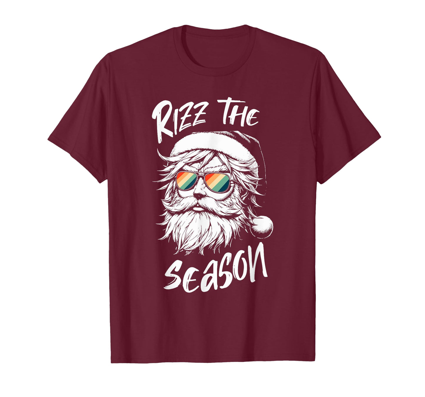 Rizz The Season Kids Teens School Cool Christmas Santa Claus T-Shirt
