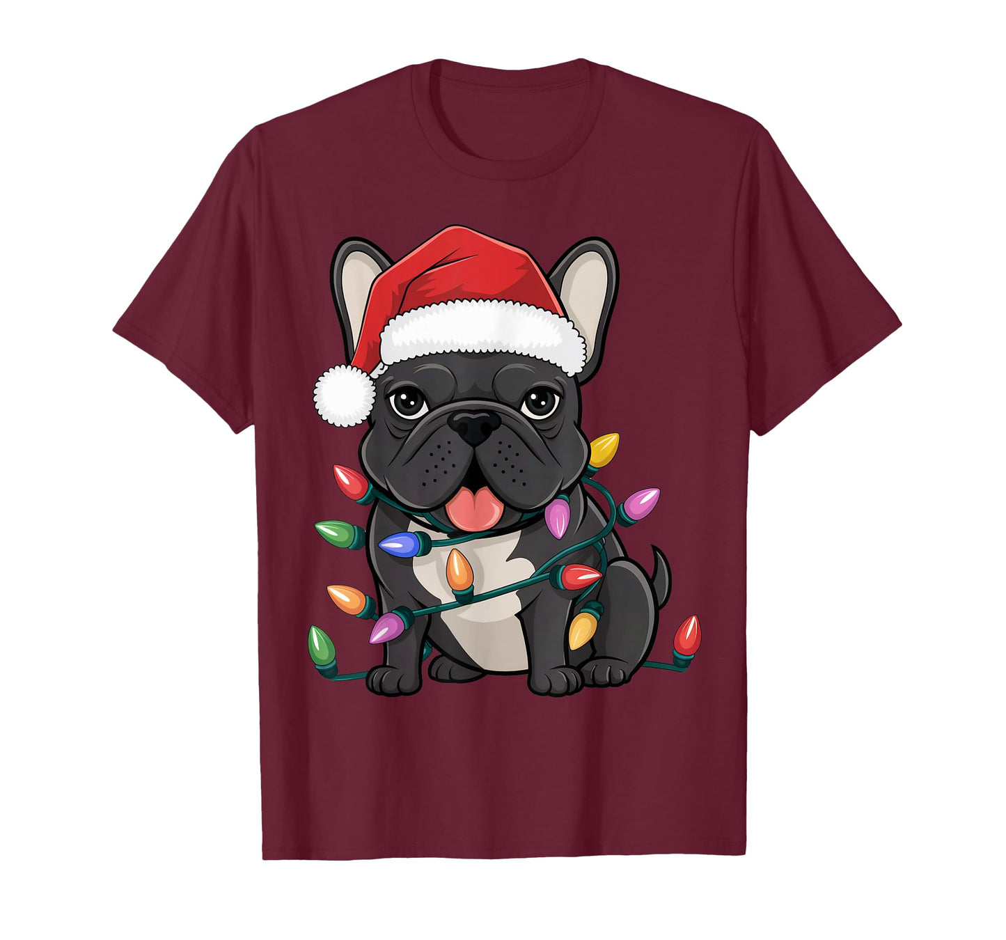 French Bulldog Christmas Lights Xmas Dogs Gifts Men Women T-Shirt