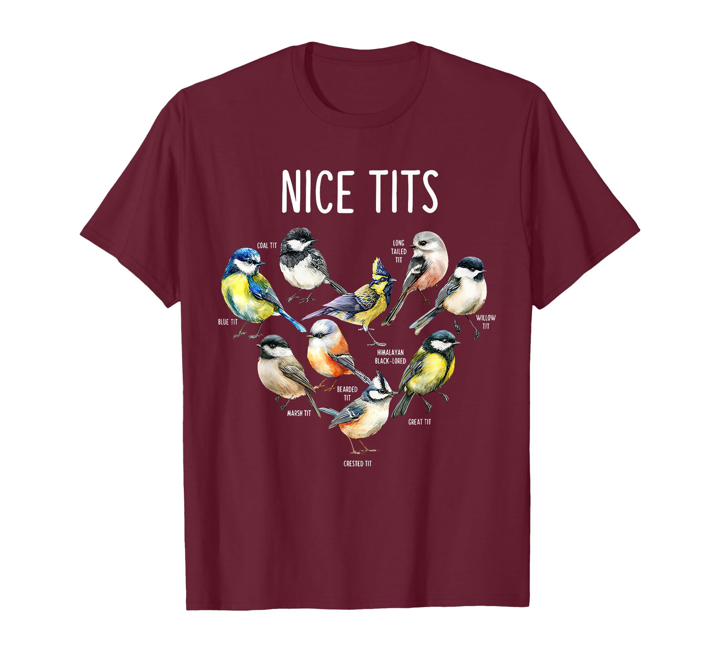 Retro Funny Nice Tits Birds Birdwatcher Bird Watching Humor T-Shirt