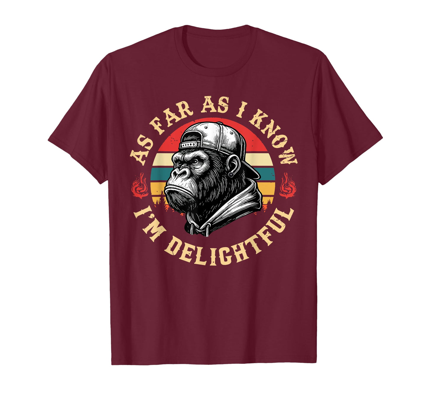 As Far As I Know I'm Delightful Funny Monkey Men Vintage T-Shirt