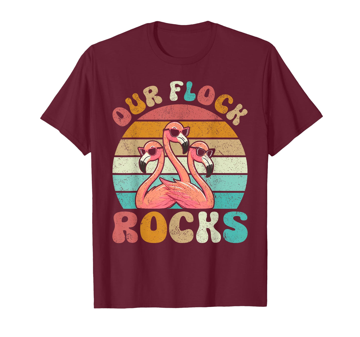 Our Flock Rocks Flamingo Matching Family Vacation T-Shirt