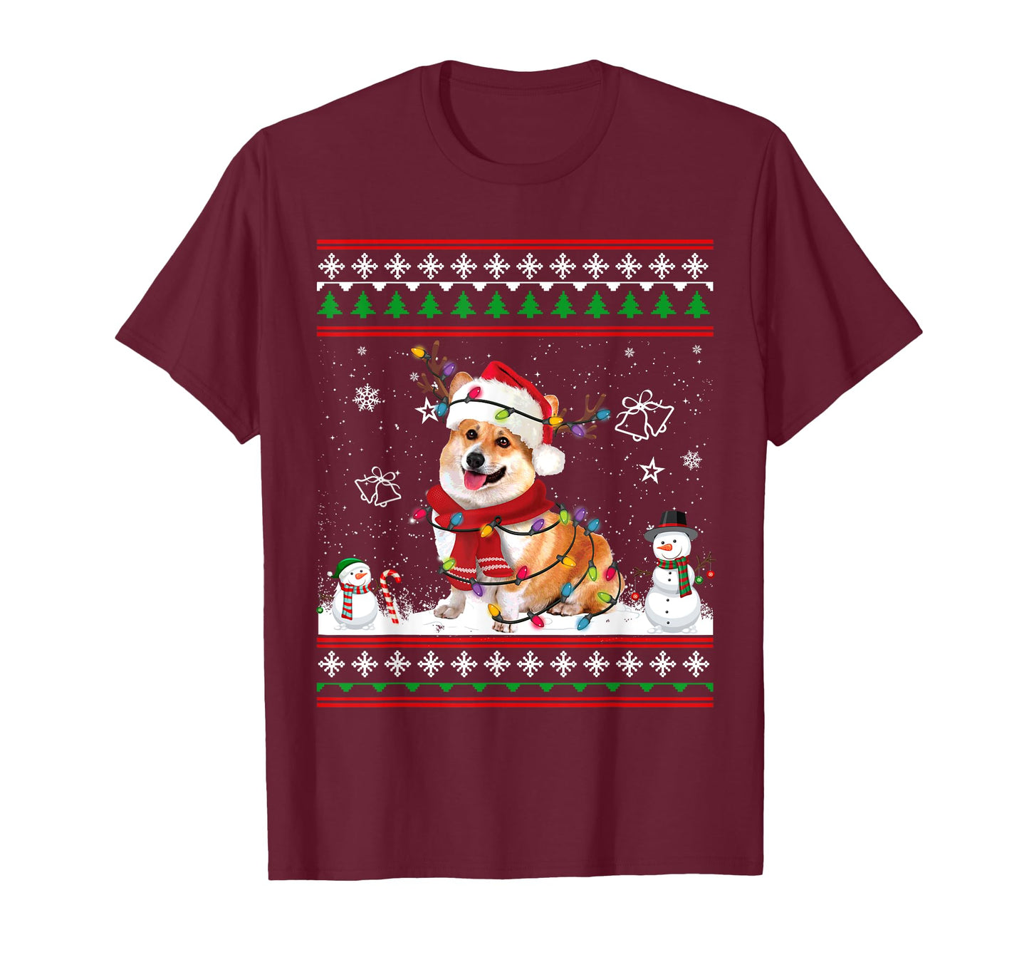 Corgi Christmas Ugly Sweater Funny Dog Lover Xmas T-Shirt