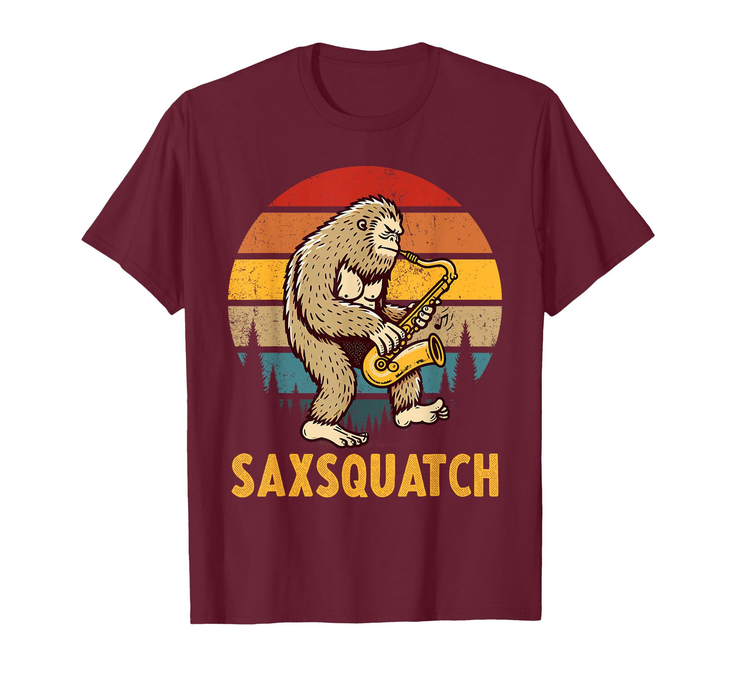 Funny Bigfoot Saxophone Player Marching Band Saxsquatch T-Shirt