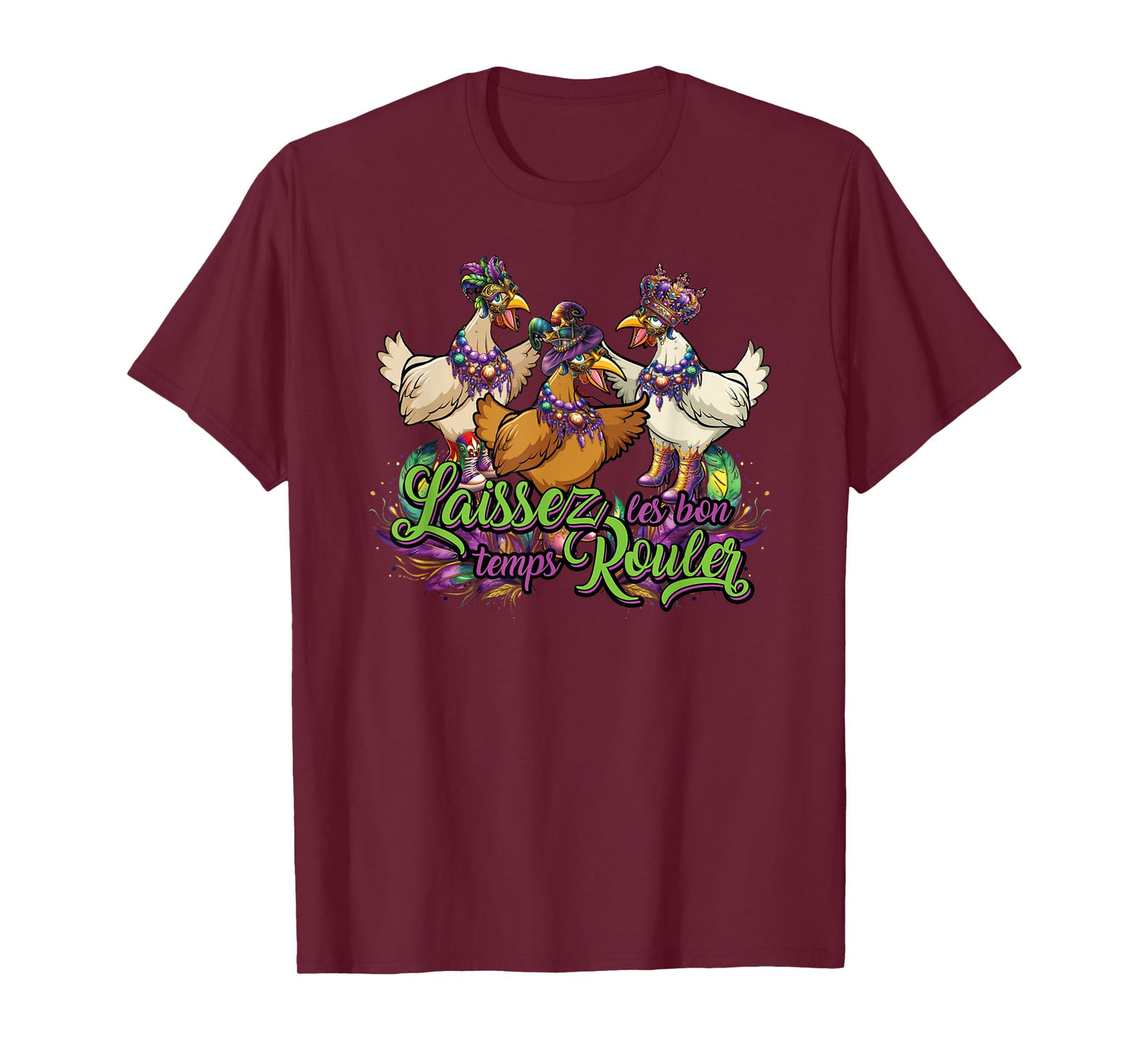 Mardi Gras Chicken Run Chicken Chase Fat Tuesday Carnival T-Shirt