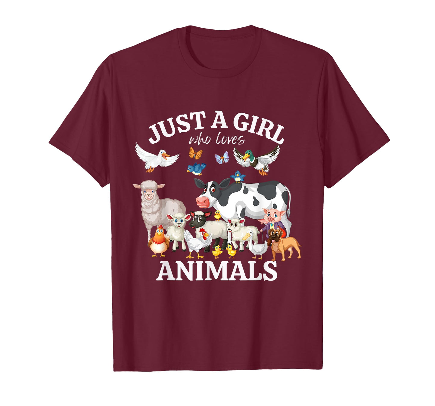 Just a Girl Who Loves Animals for Girls Who Love Animals T-Shirt