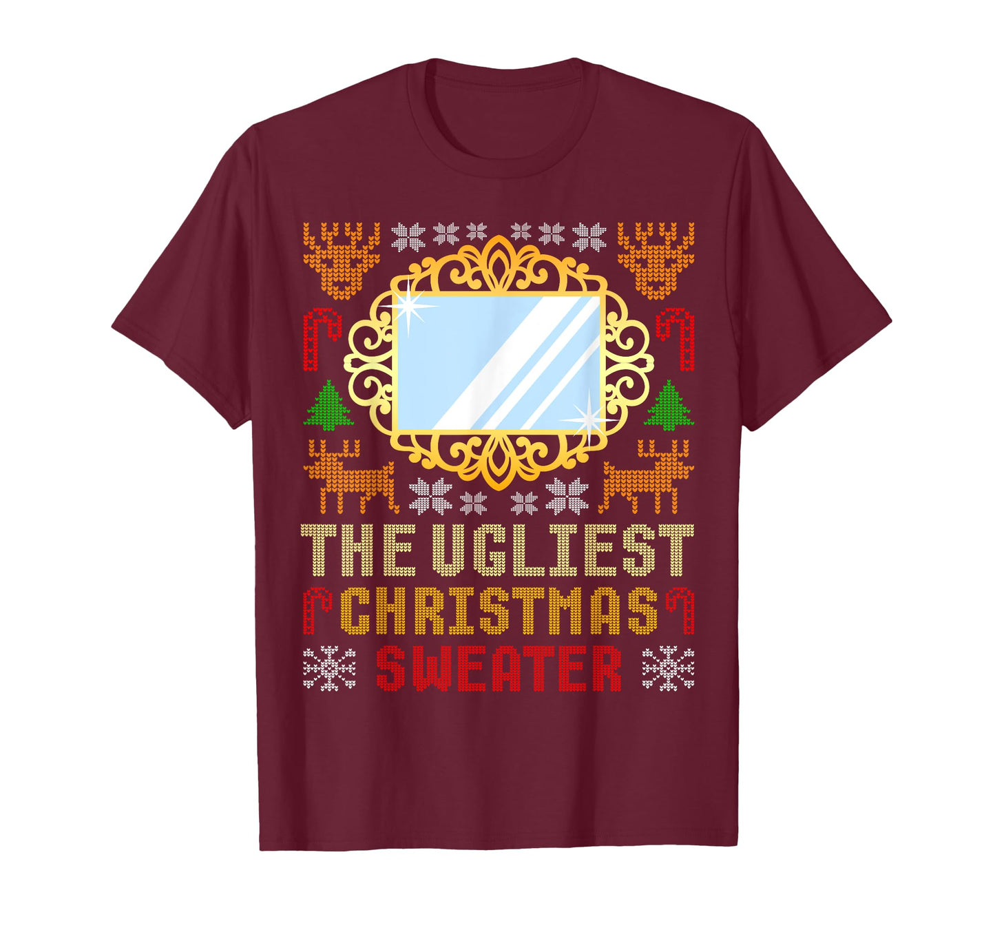 The Ugliest Ugly Christmas Sweater With Mirror Funny Xmas T-Shirt