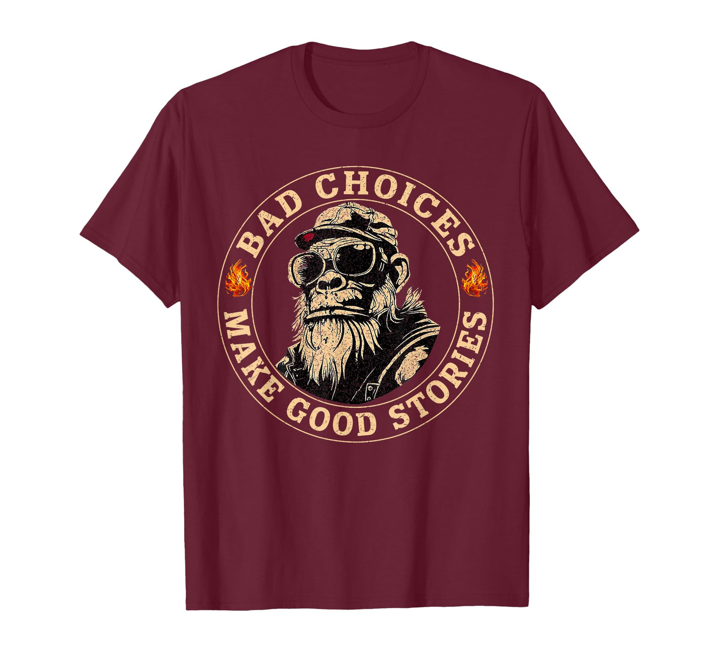 Funny Monkey Bad Choices Make Good Stories T-Shirt