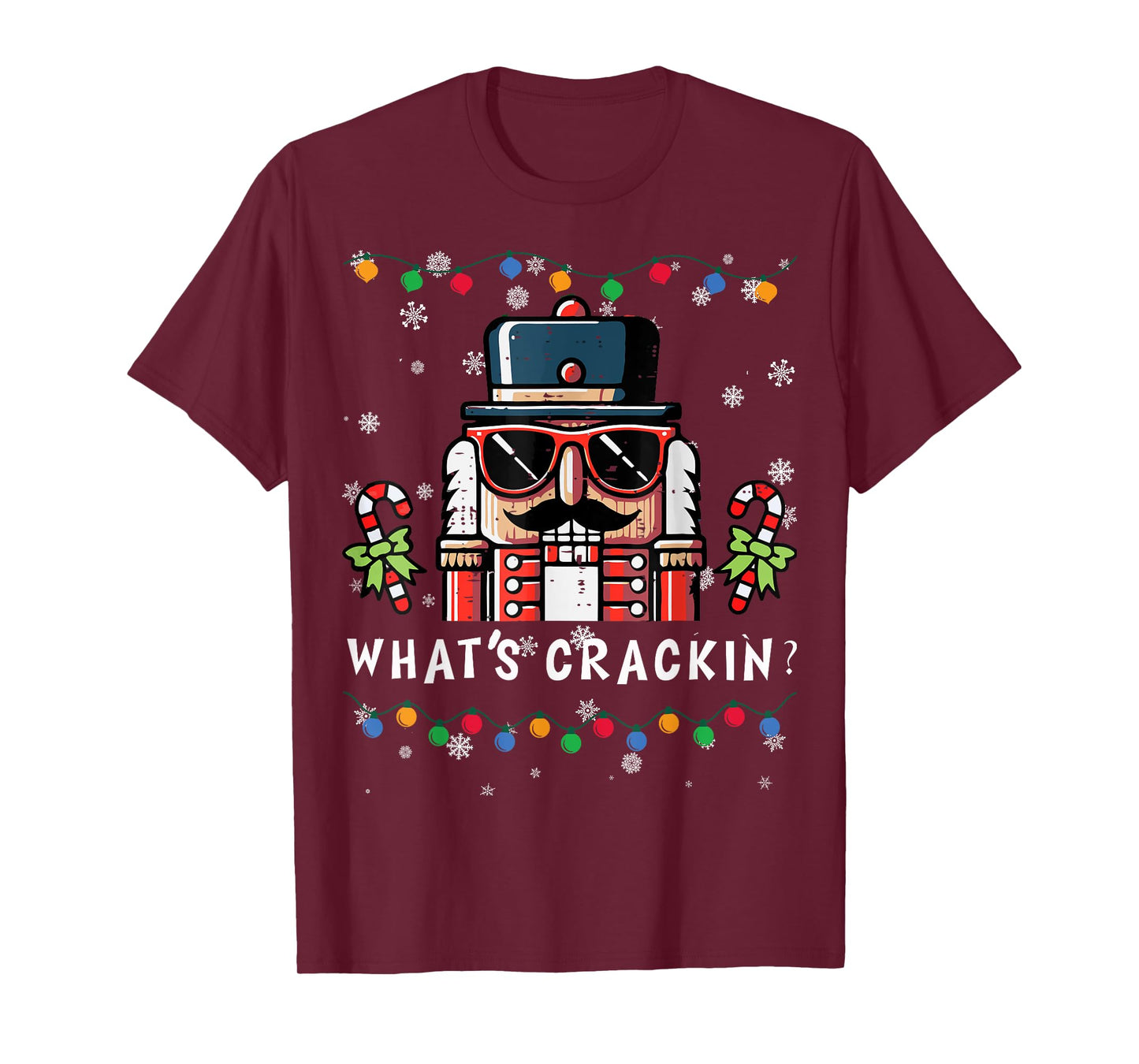 Christmas Nutcracker Whats Crackin Funny Xmas Men Women Kids T-Shirt