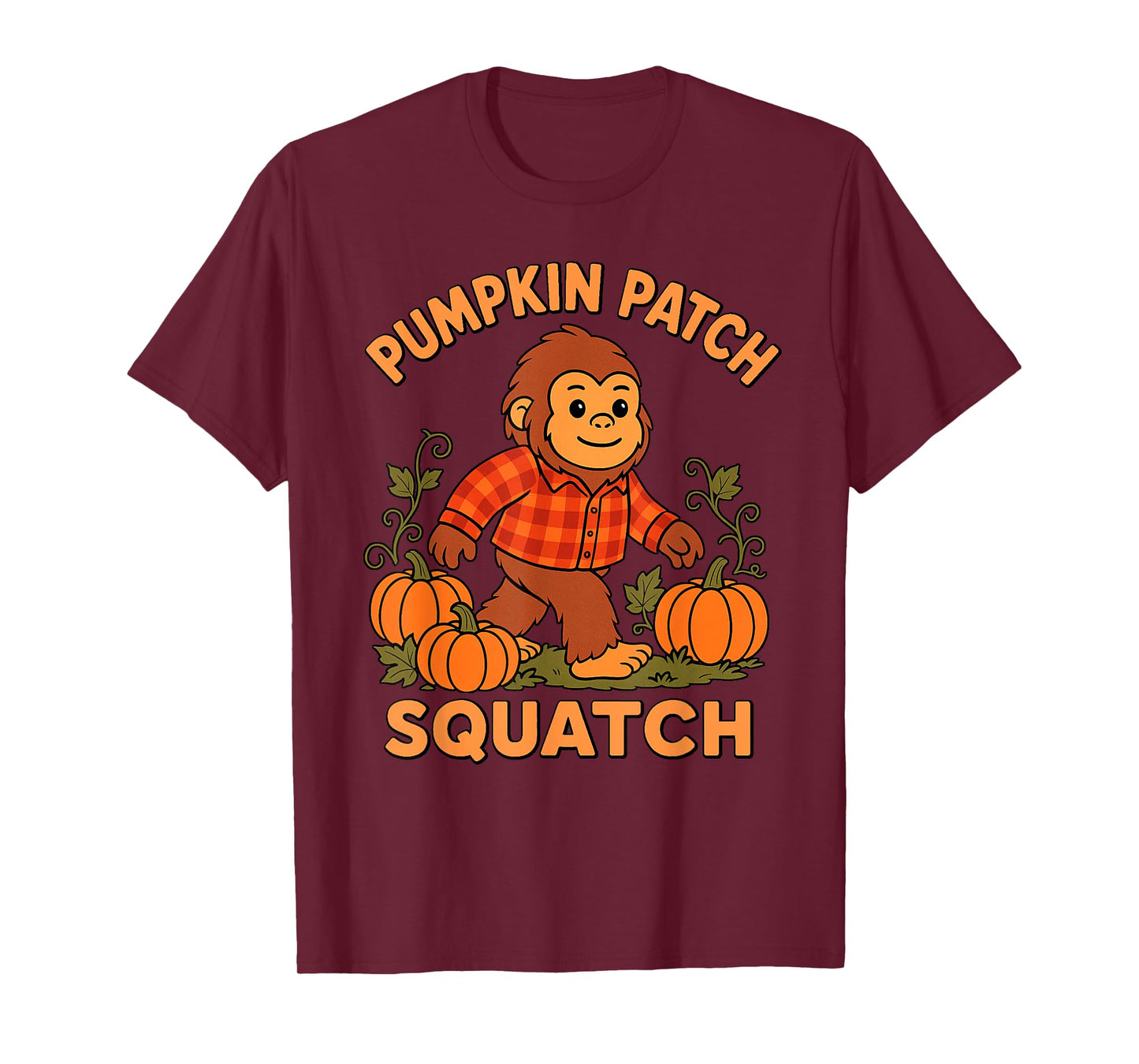 Pumpkin Patch Squatch Bigfoot Halloween Fall Kids Sasquatch T-Shirt