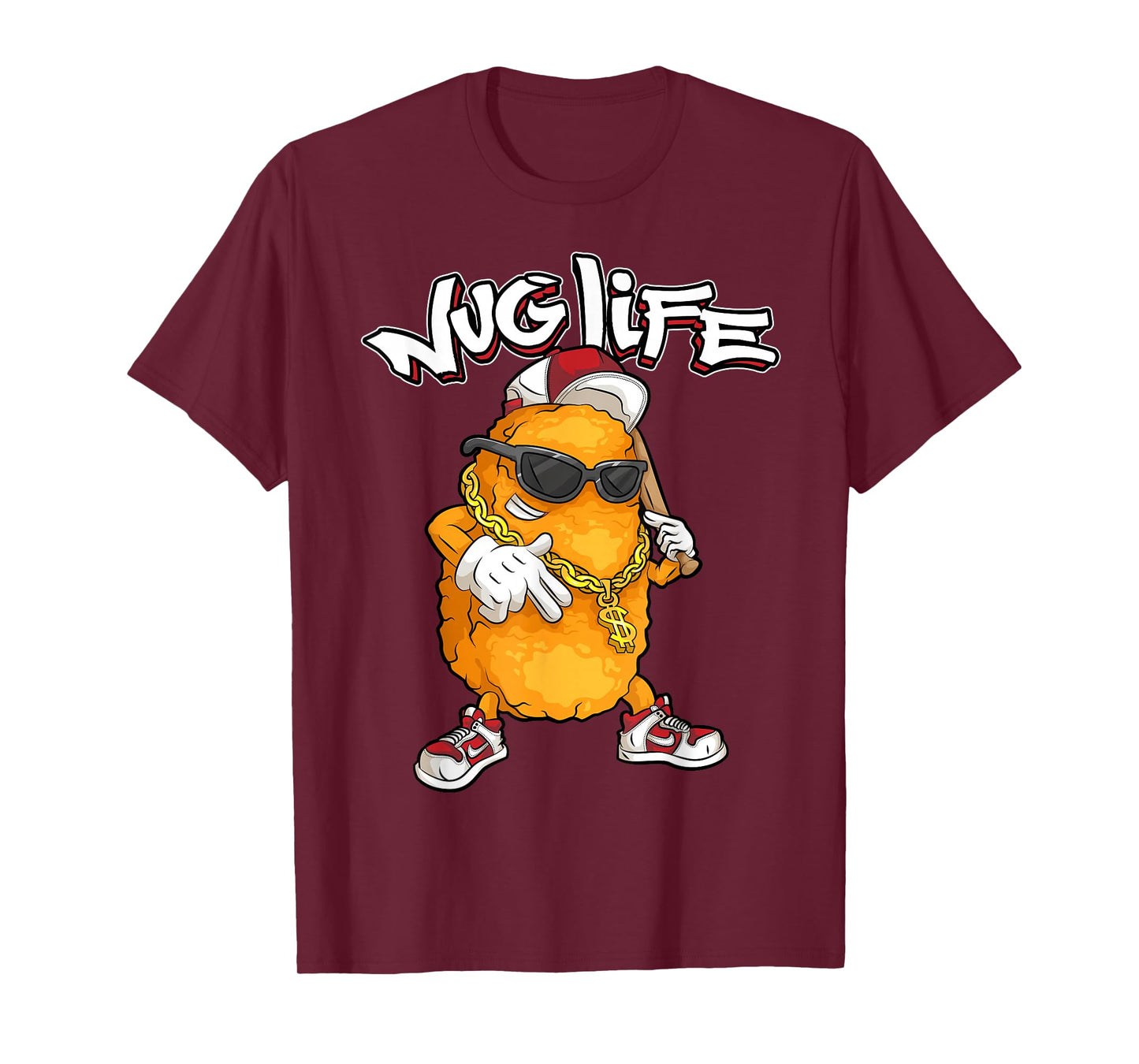 Cool Gangster Chix Fingers Fans Boys Girls Designs Funny Nug Life Gift | Cute Chicken Nuggets Lover Unisex-Adults and Kids T-Shirt