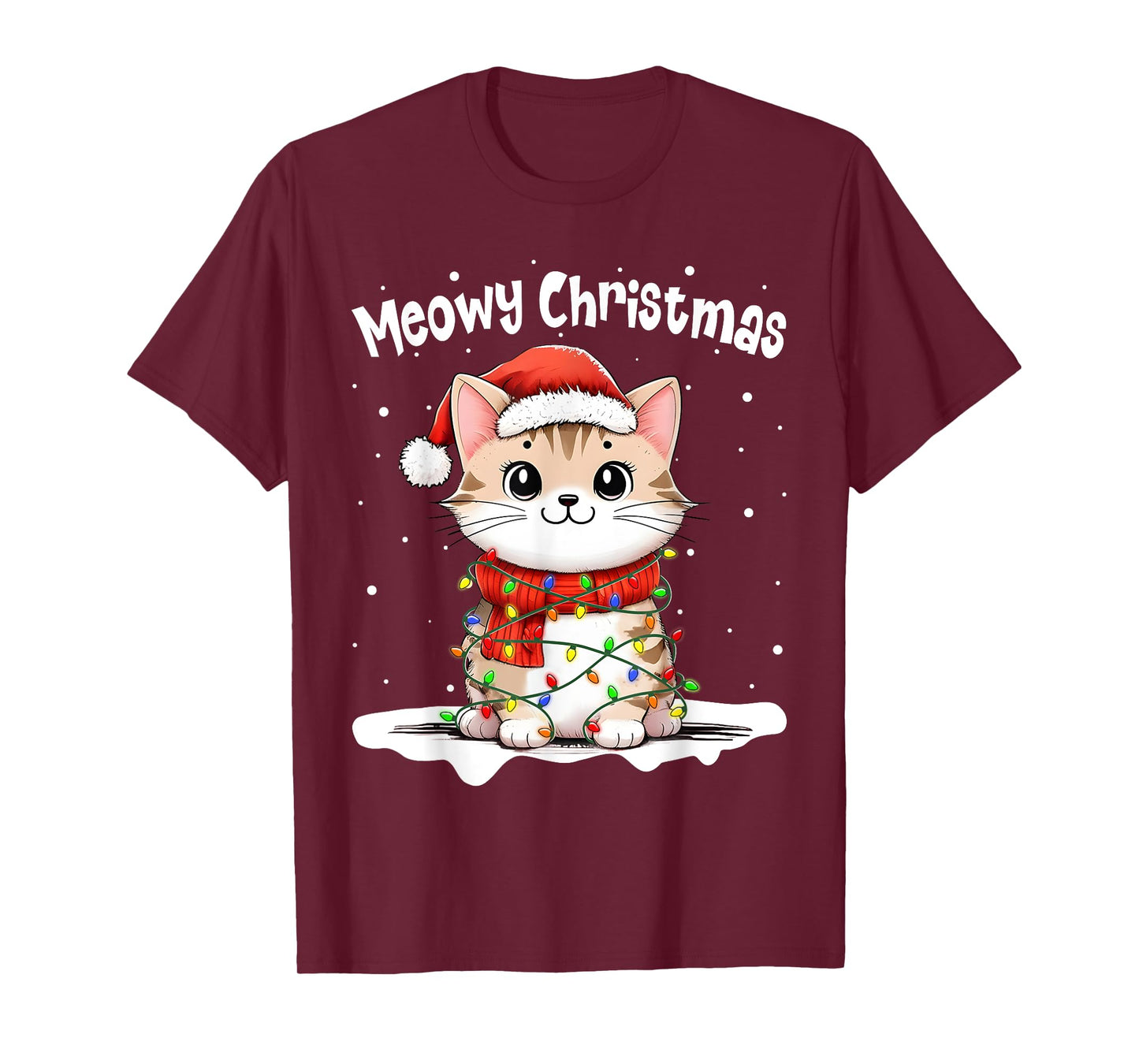 Meowy Catmas Cat Christmas Cute Kitten Cat Santa Xmas Family T-Shirt for Men Women Kids