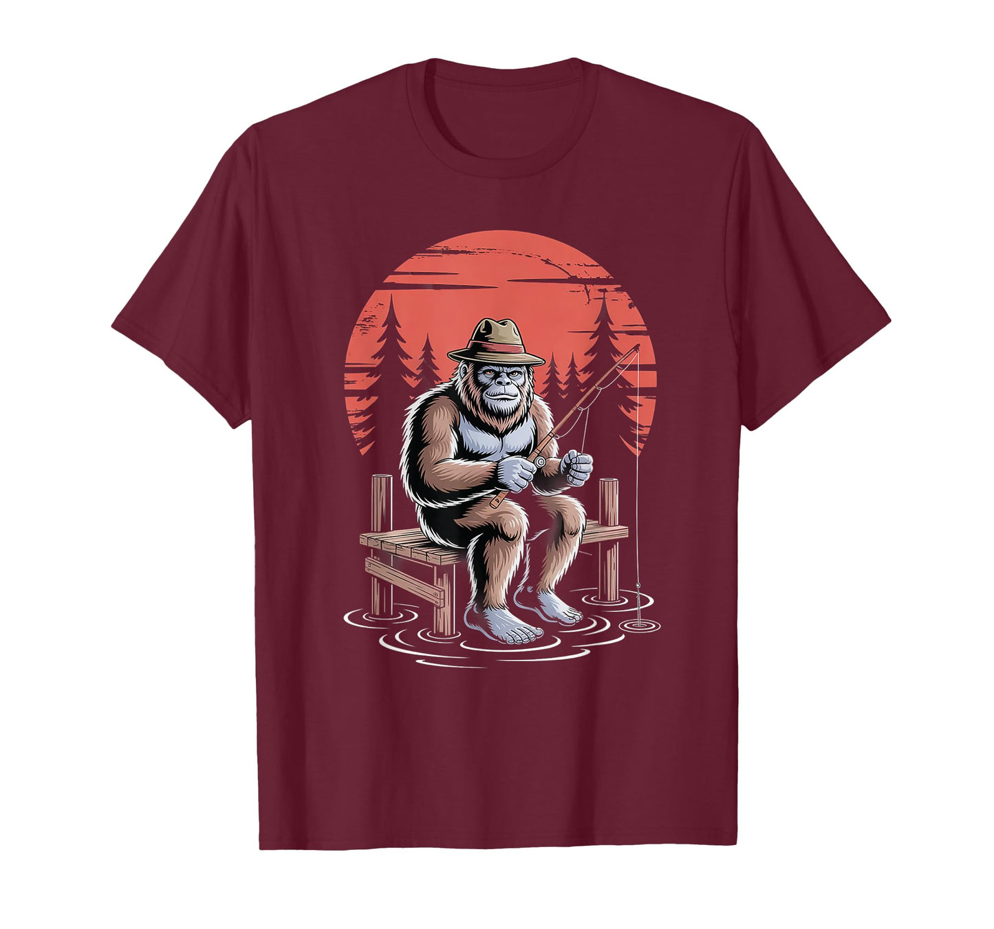 Big foot fishing Cool Fishing Fisherman Bigfoot Sasquatch T-Shirt