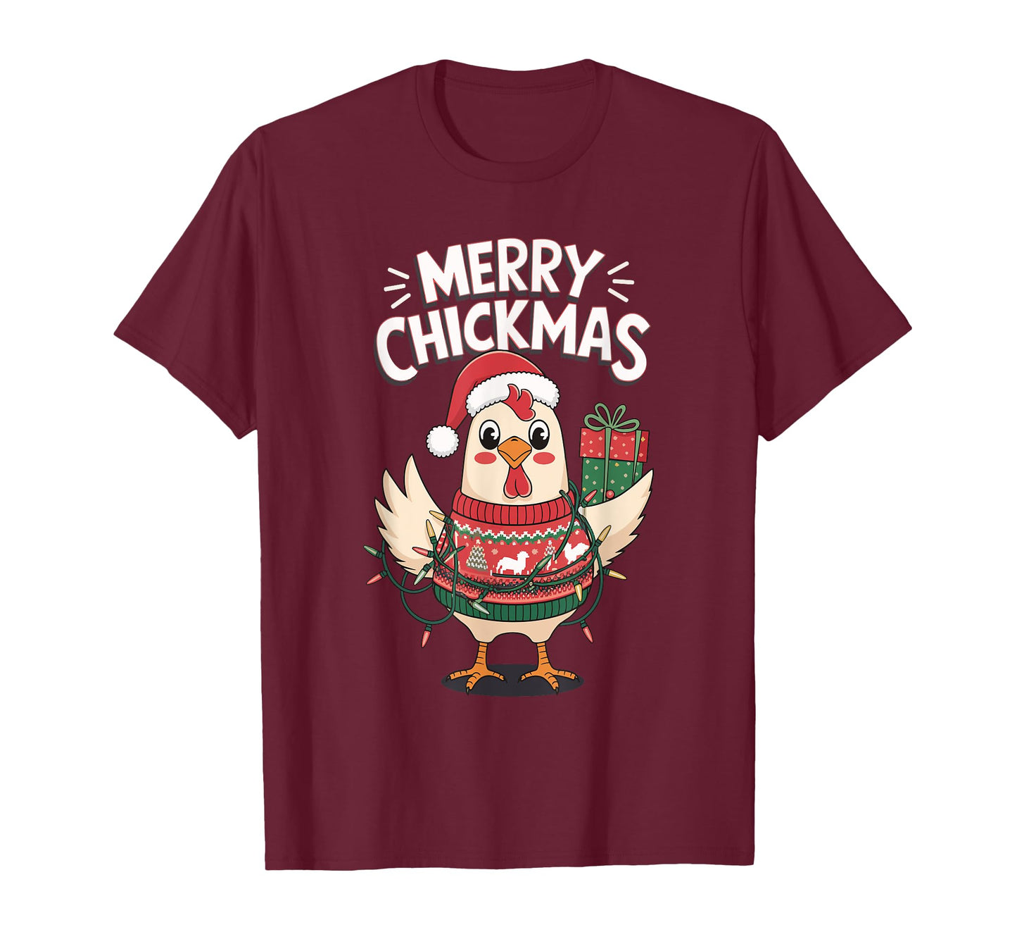Merry Chickmas Christmas Chicken T-Shirt