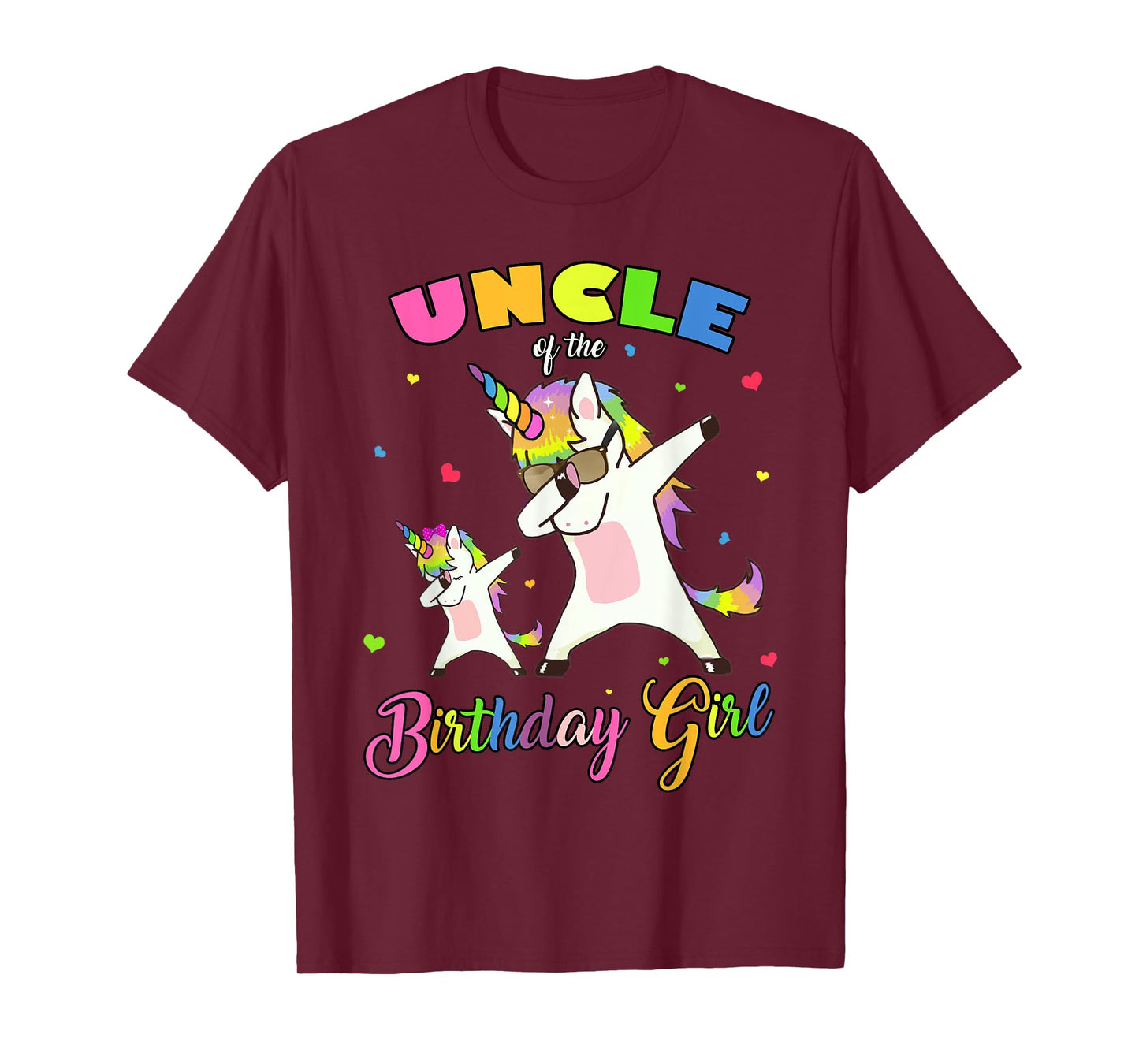 Uncle of the Birthday Girl Dabbing Unicorn Birthday Princess T-Shirt
