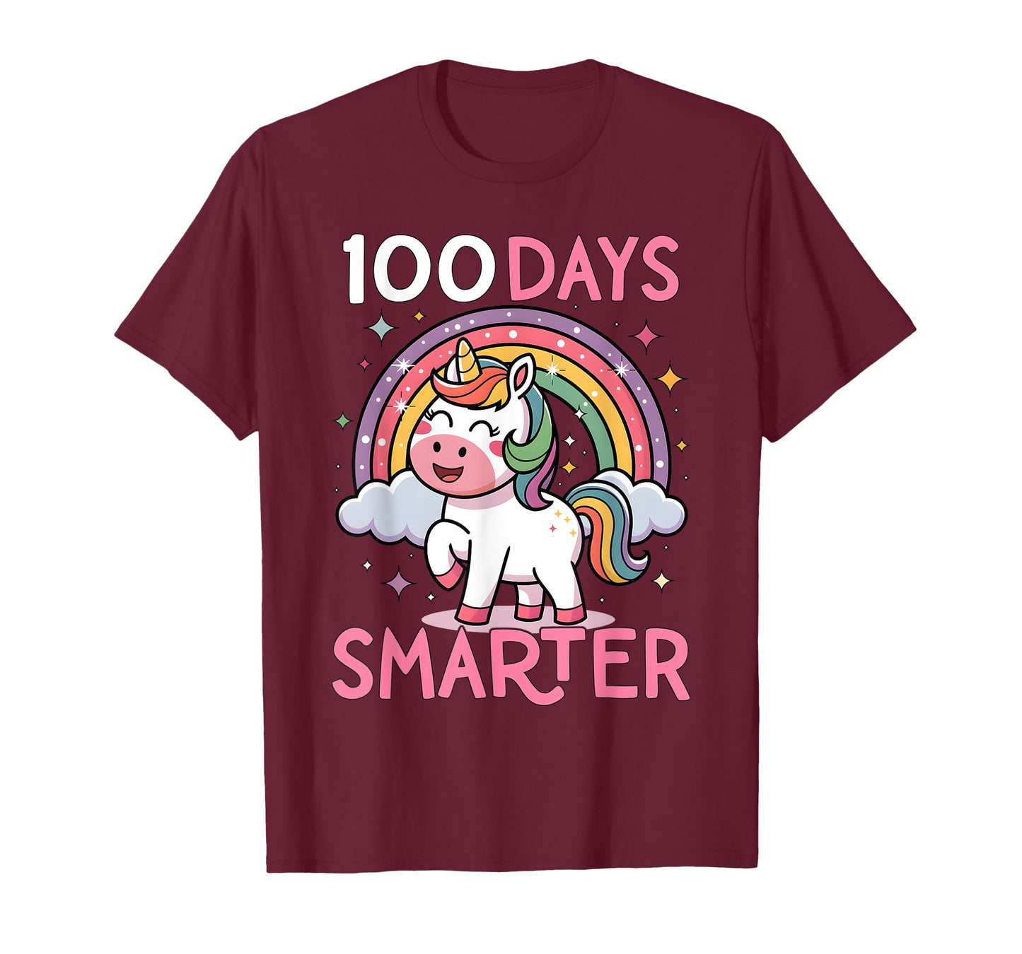 100 Days Smarter Unicorn Girls Teacher 100th Day of School T-Shirt