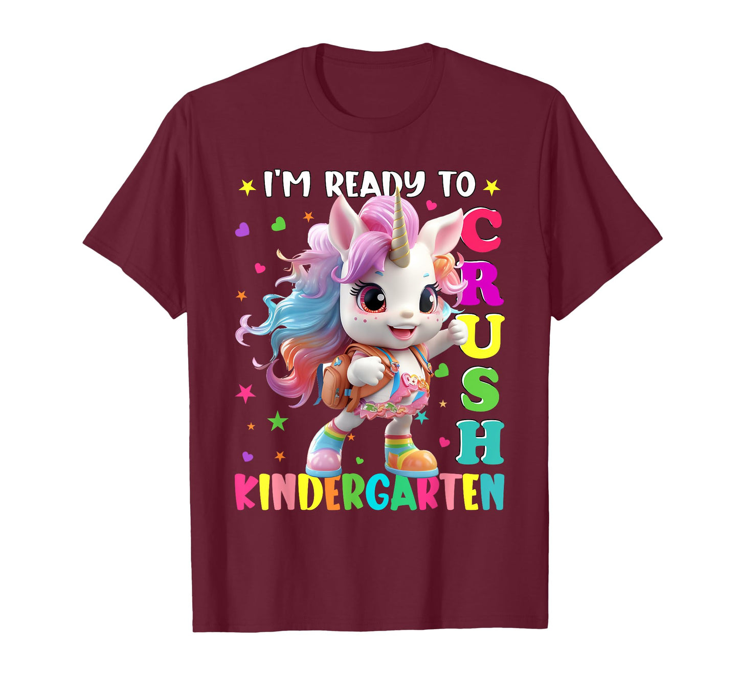 Im Ready To Crush Kindergarten Unicorn Back To School Girls T-Shirt