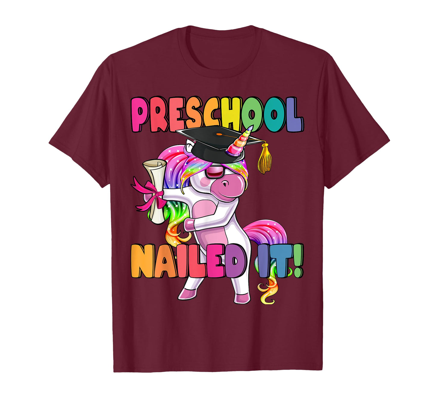 Preschool Nailed It Flossing Unicorn Graduation Shirt Gift T-Shirt