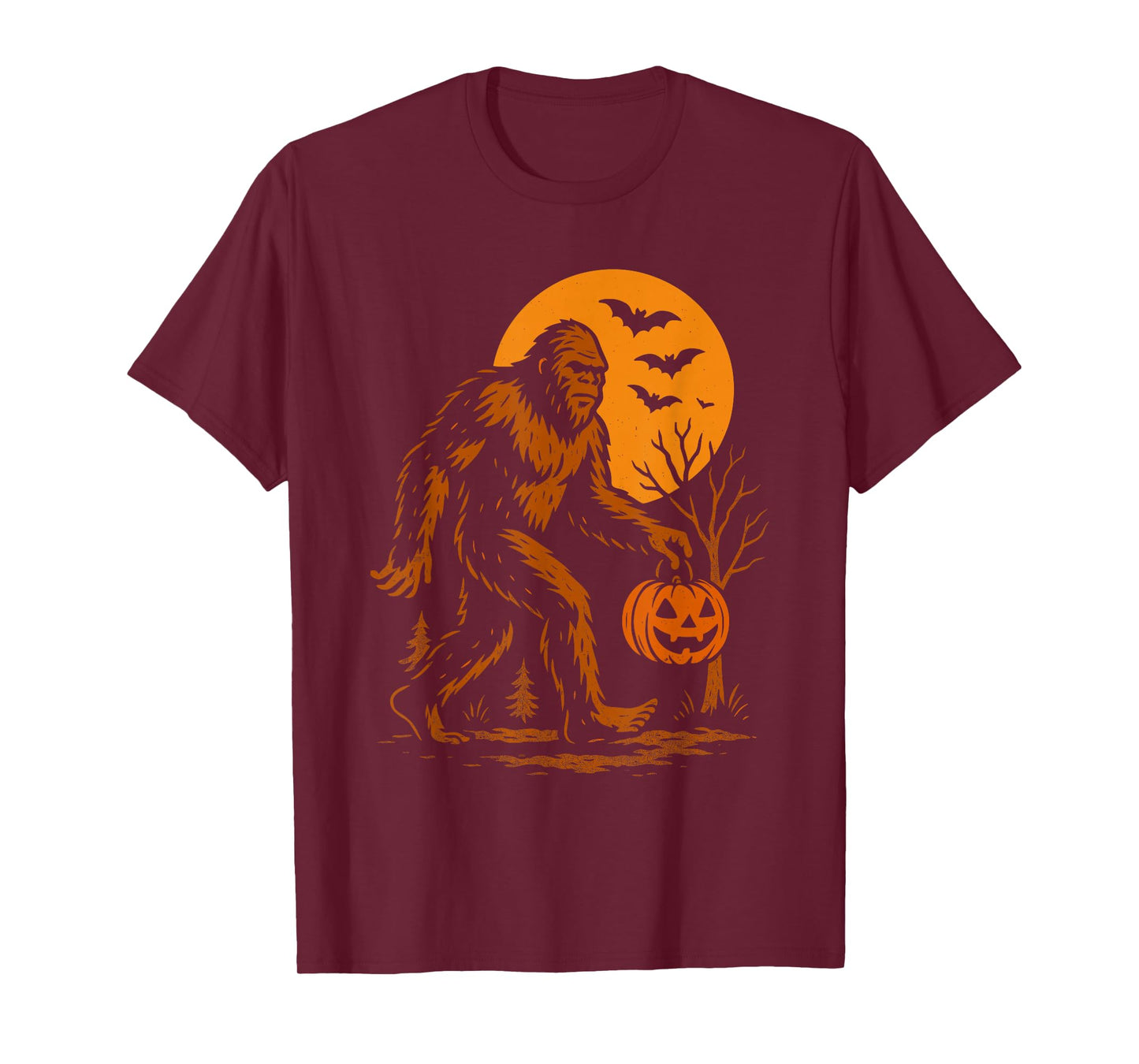 Bigfoot Halloween Sasquatch Jack O Lantern T-Shirt
