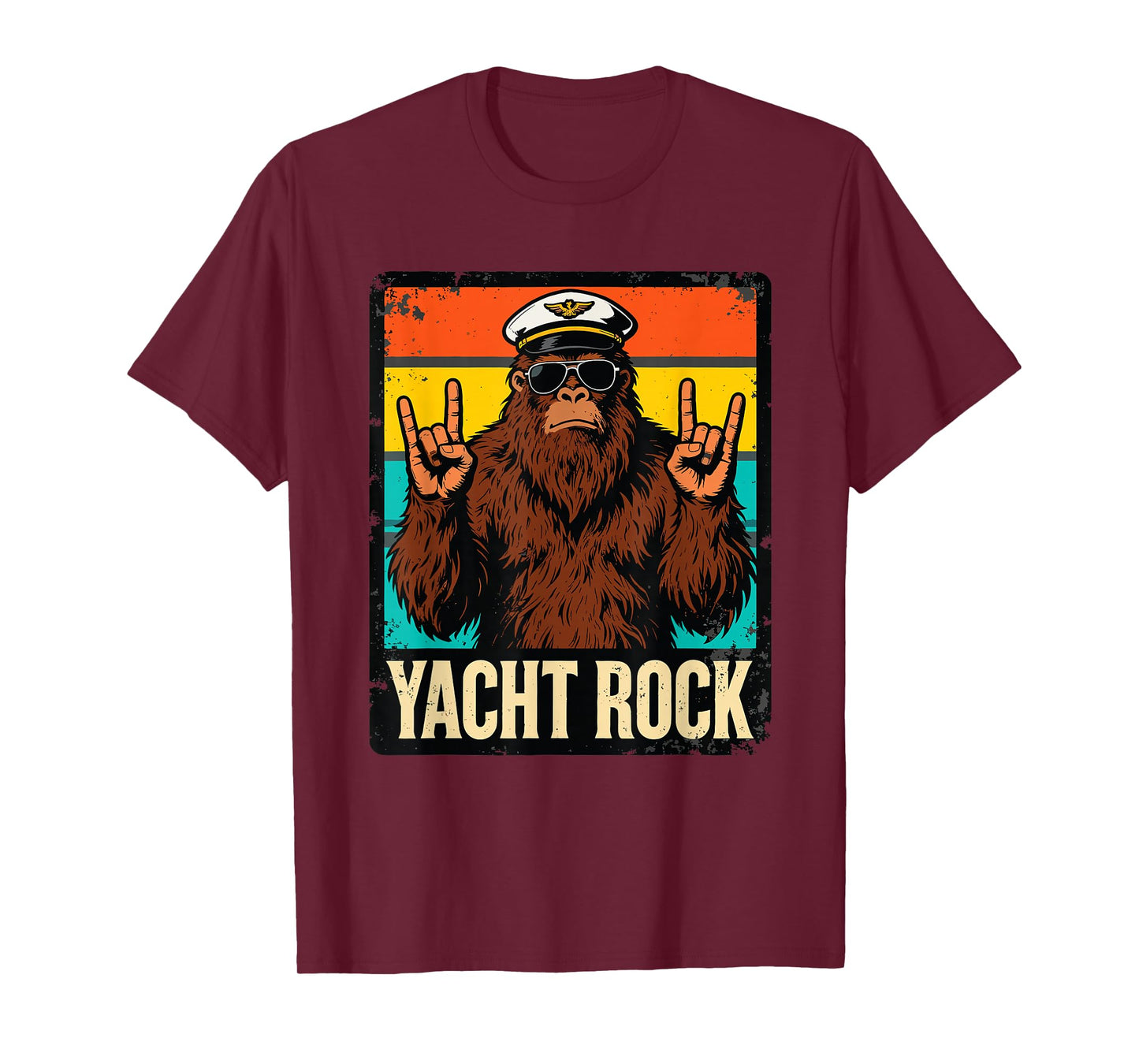 Funny Bigfoot Yacht Rock Boat Captain T-Shirt