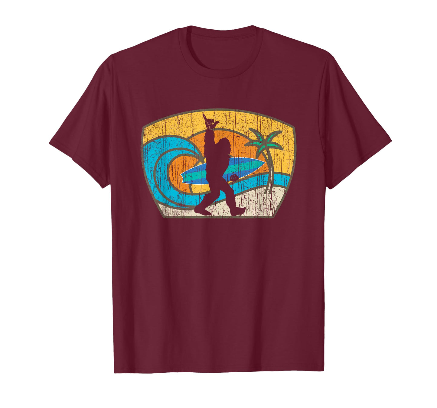 Bigfoot Retro Surfing Gift for Shaka Aloha Surfer Dude Men Women Girls Kids T-Shirt