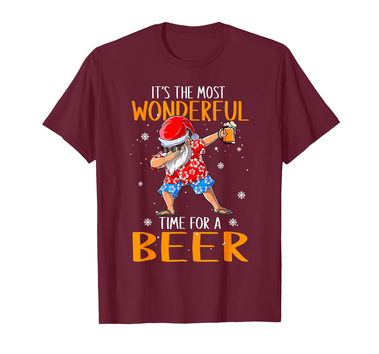 Funny Christmas in July Santa Hawaiian Wonderful Beer Lover T-Shirt