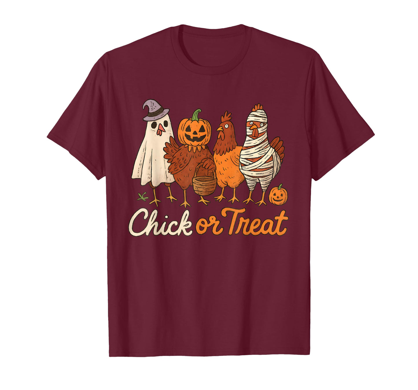 Chick Or Treat Halloween Witch Spooky Chicken T-Shirt