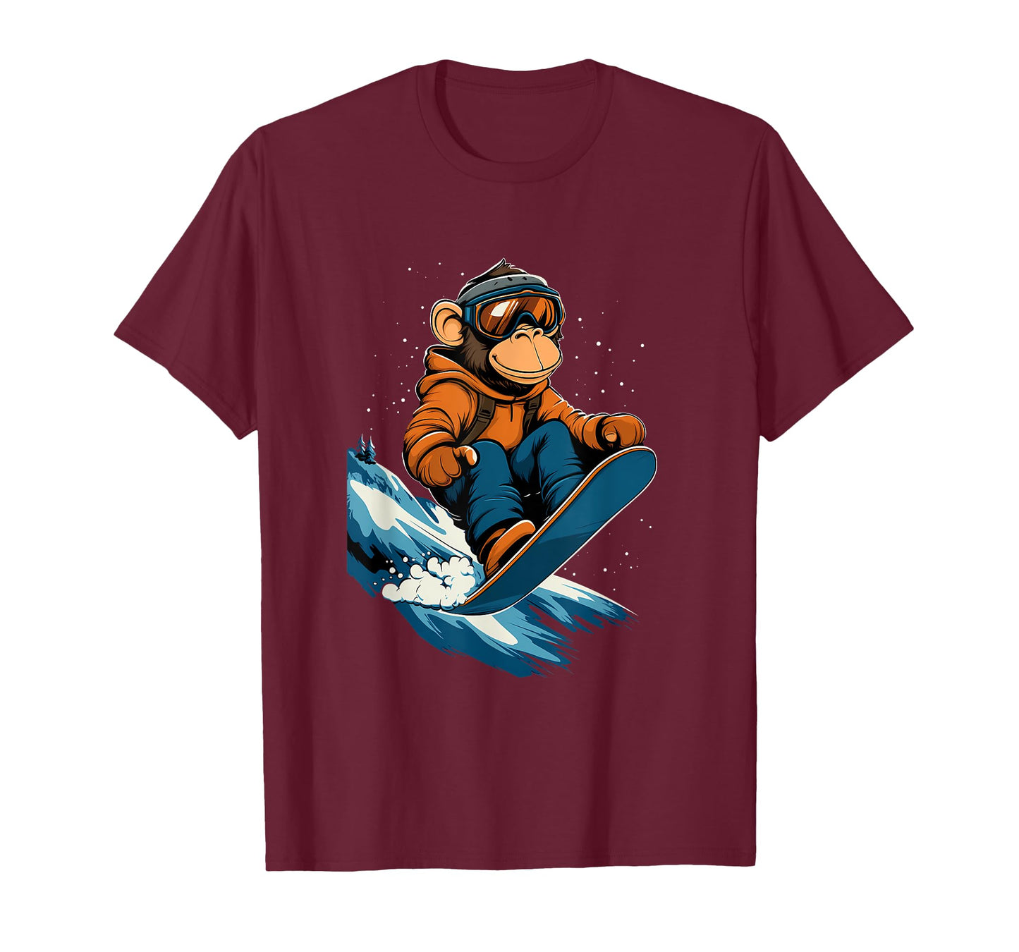 Snowboarding Animals- Monkey on a Snowboard Snowboarding T-Shirt