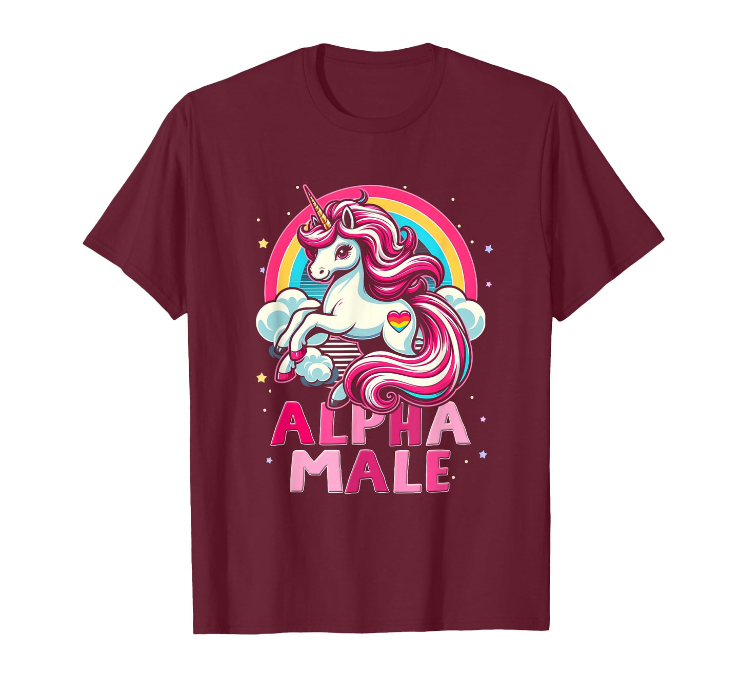 Ironic Cute Alpha Male Unicorn Rainbow Funny Sarcastic Humor T-Shirt