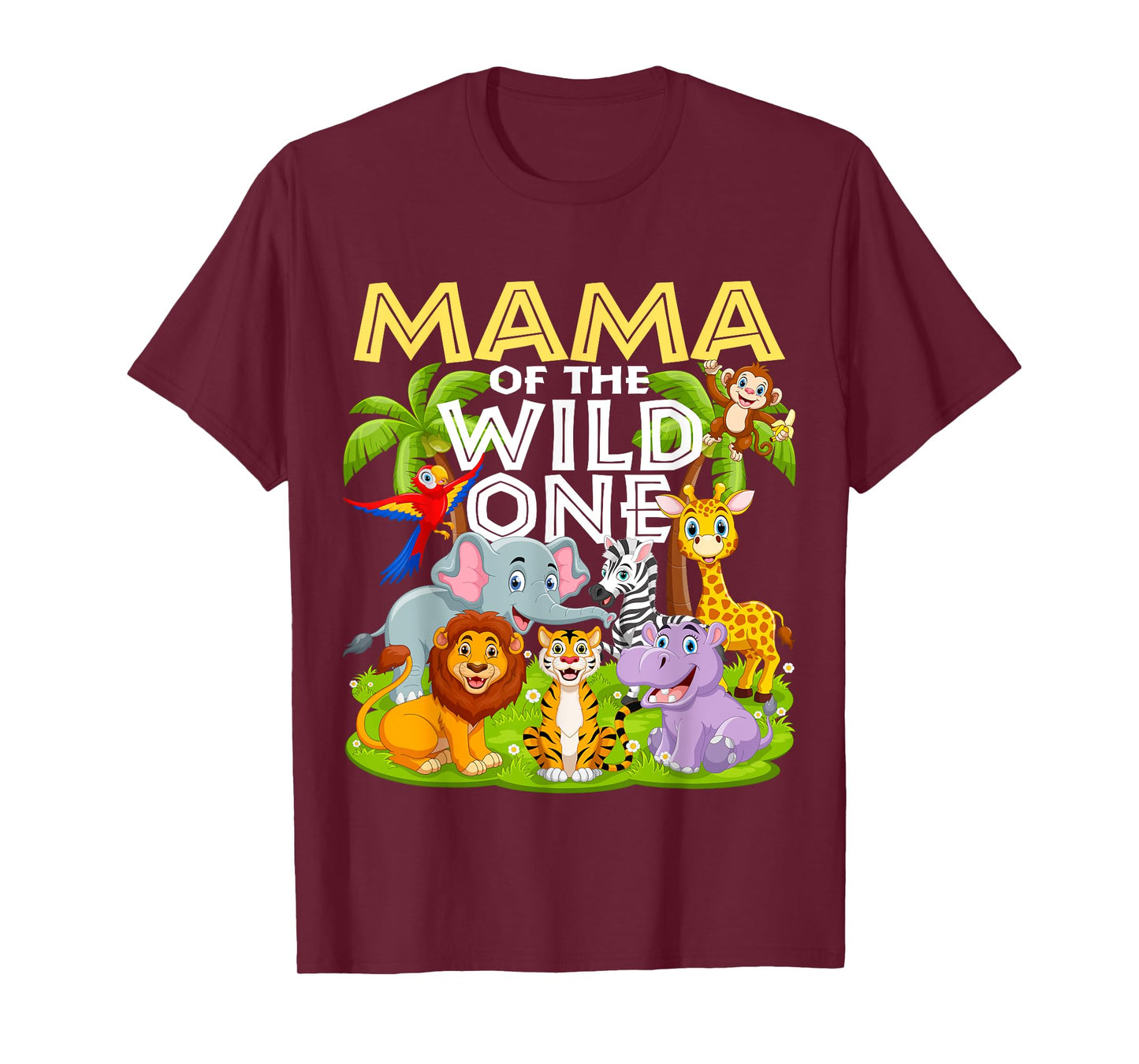 Mama Of The Wild One 1st Birthday Zoo Animal Safari Jungle T-Shirt