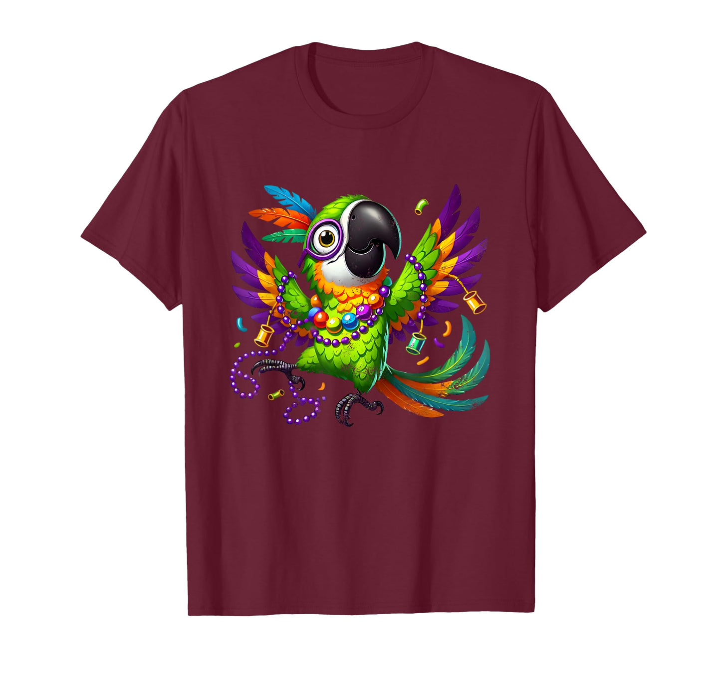 Mardi Gras Parrot - Festive Party Bird T-Shirt